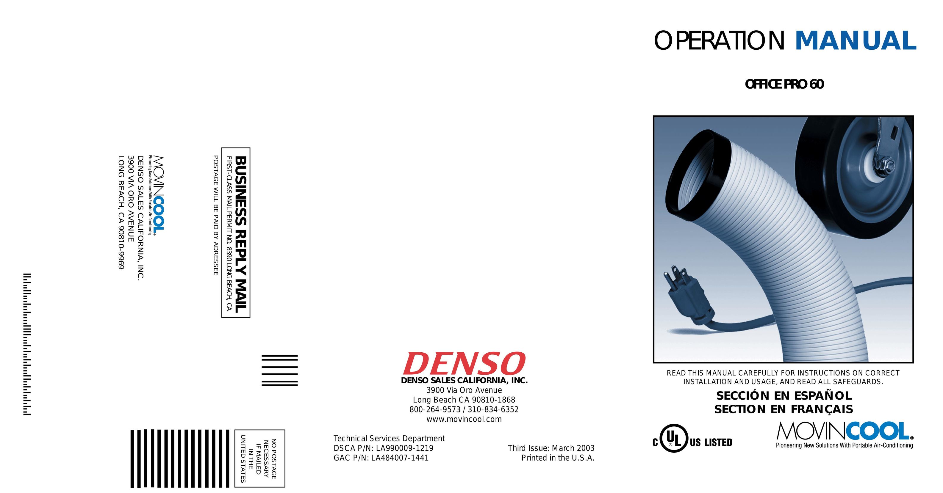 Denso PRO 60 Air Conditioner User Manual