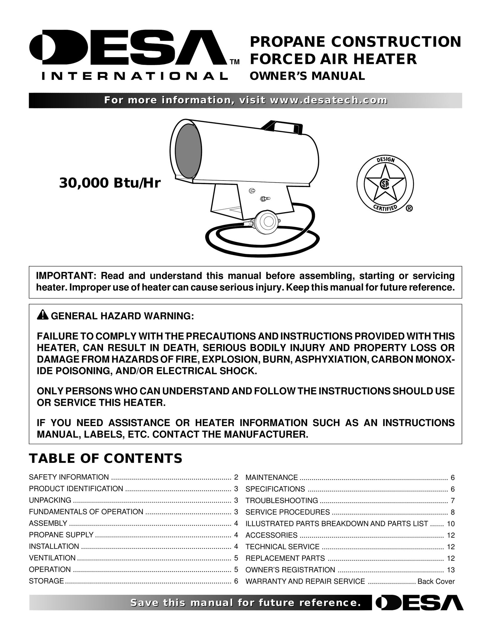 Desa AT Series Air Conditioner User Manual
