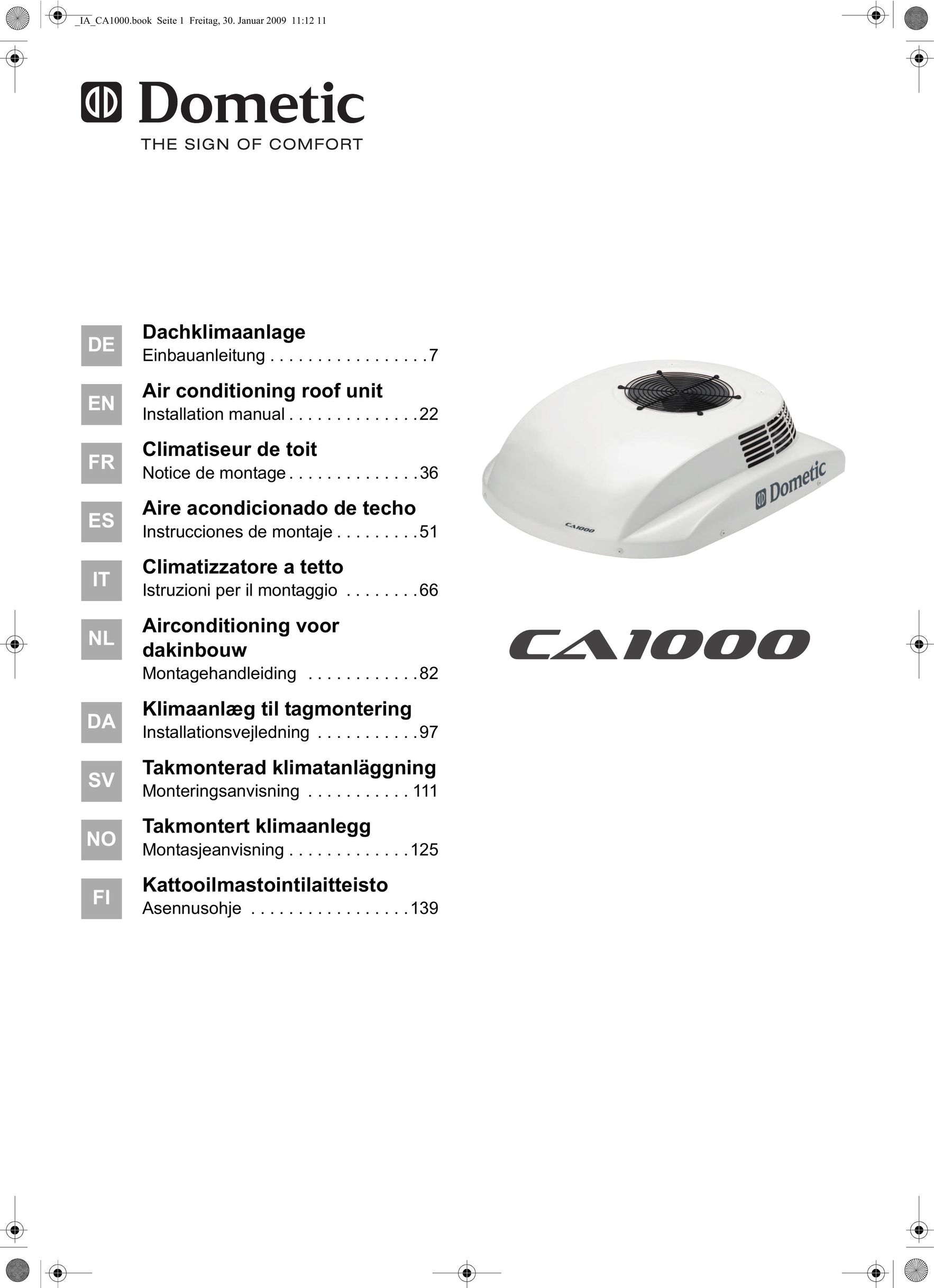 Dometic CA1000 Air Conditioner User Manual