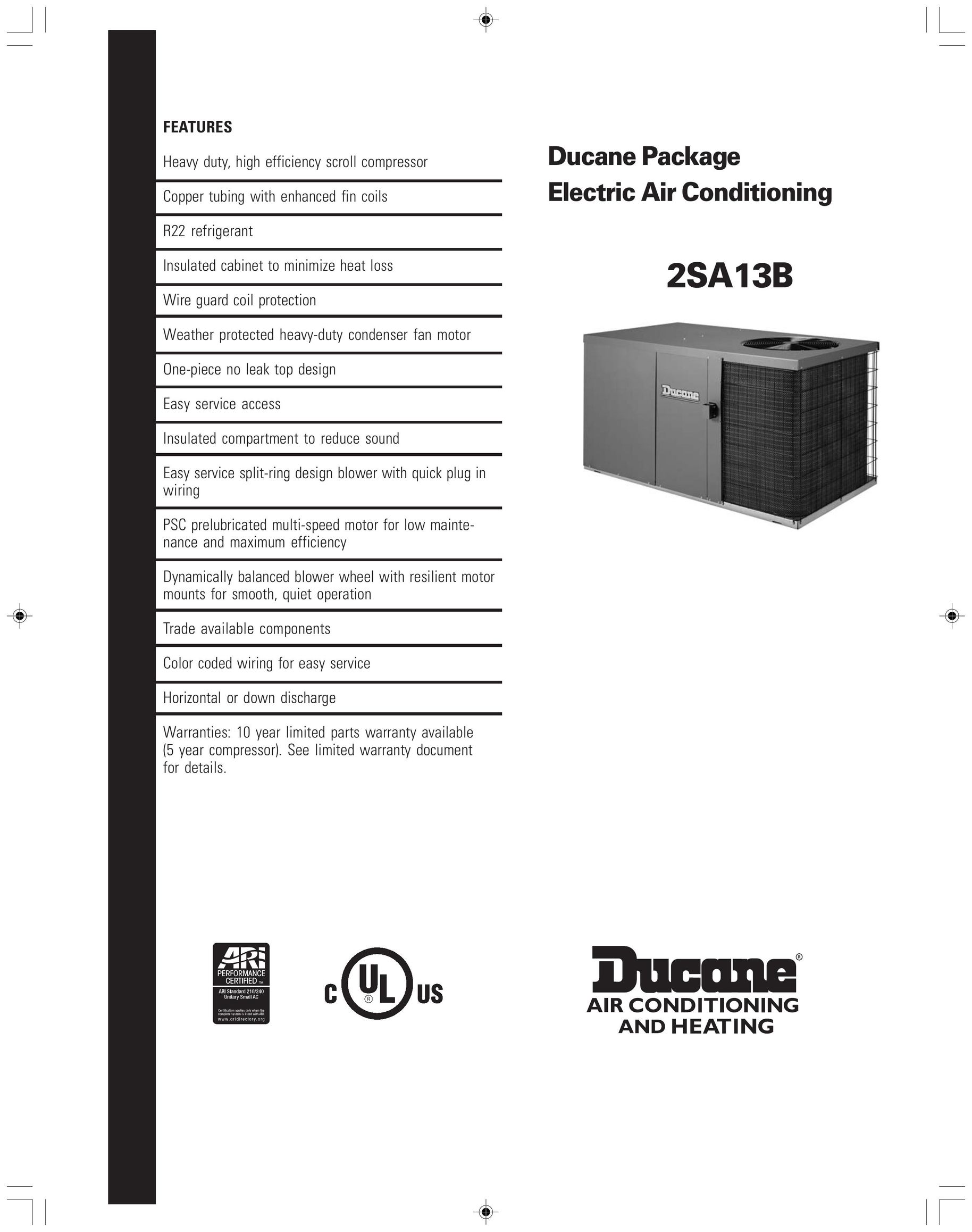 Ducane 2SA13B Air Conditioner User Manual