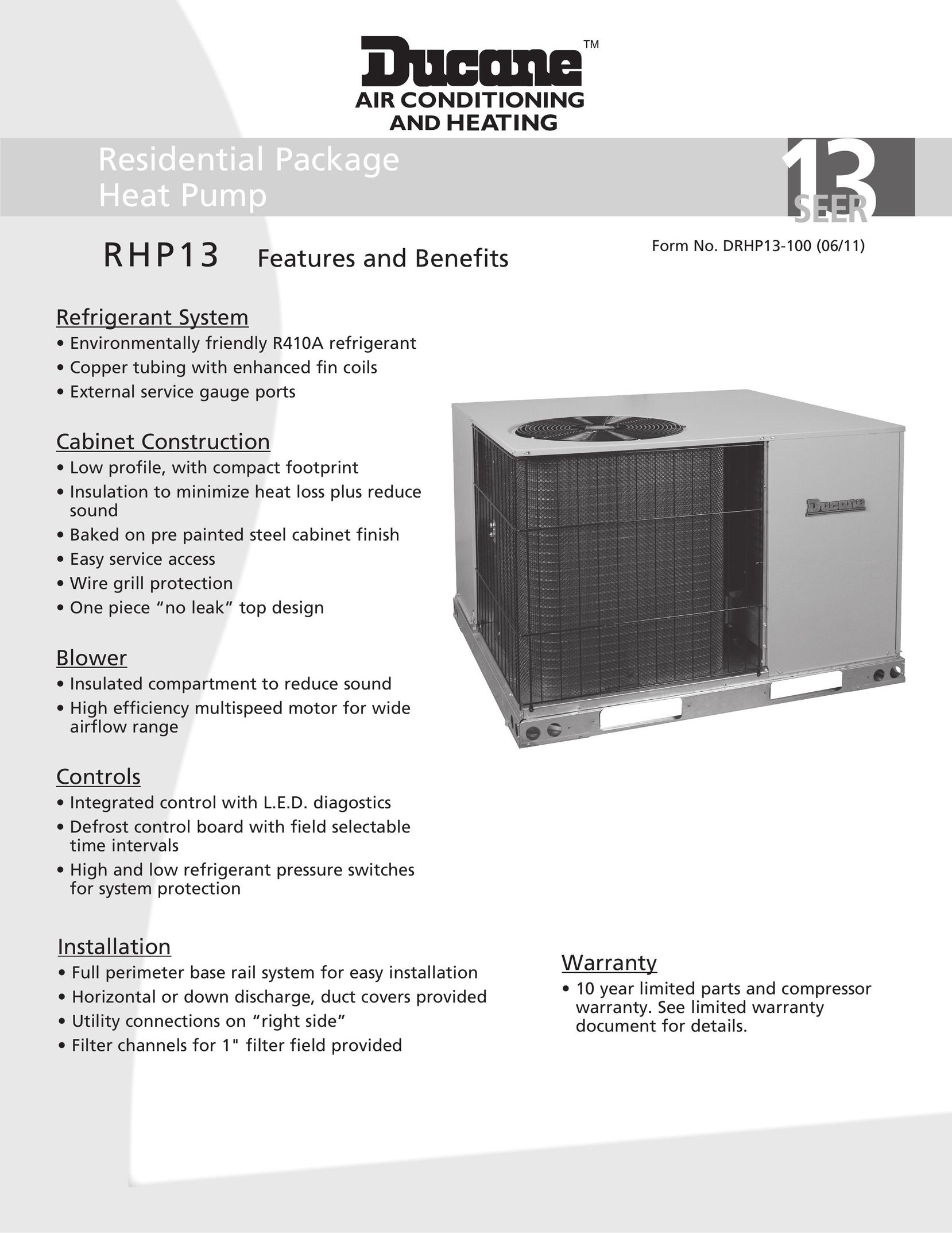 Ducane RHP13 Air Conditioner User Manual