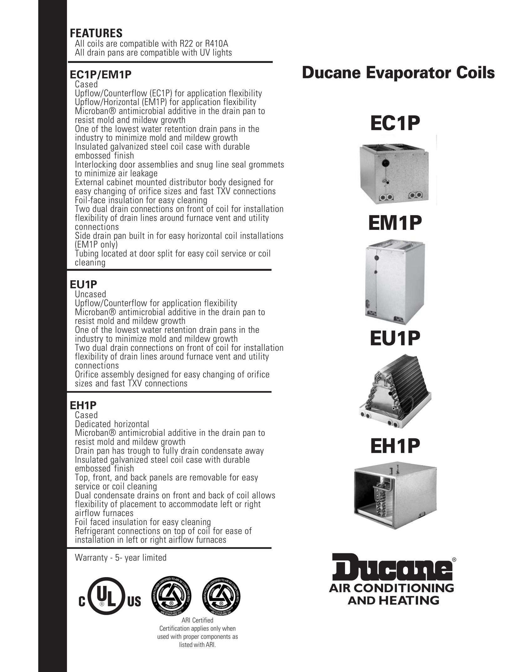 Ducane (HVAC) EU1P Air Conditioner User Manual