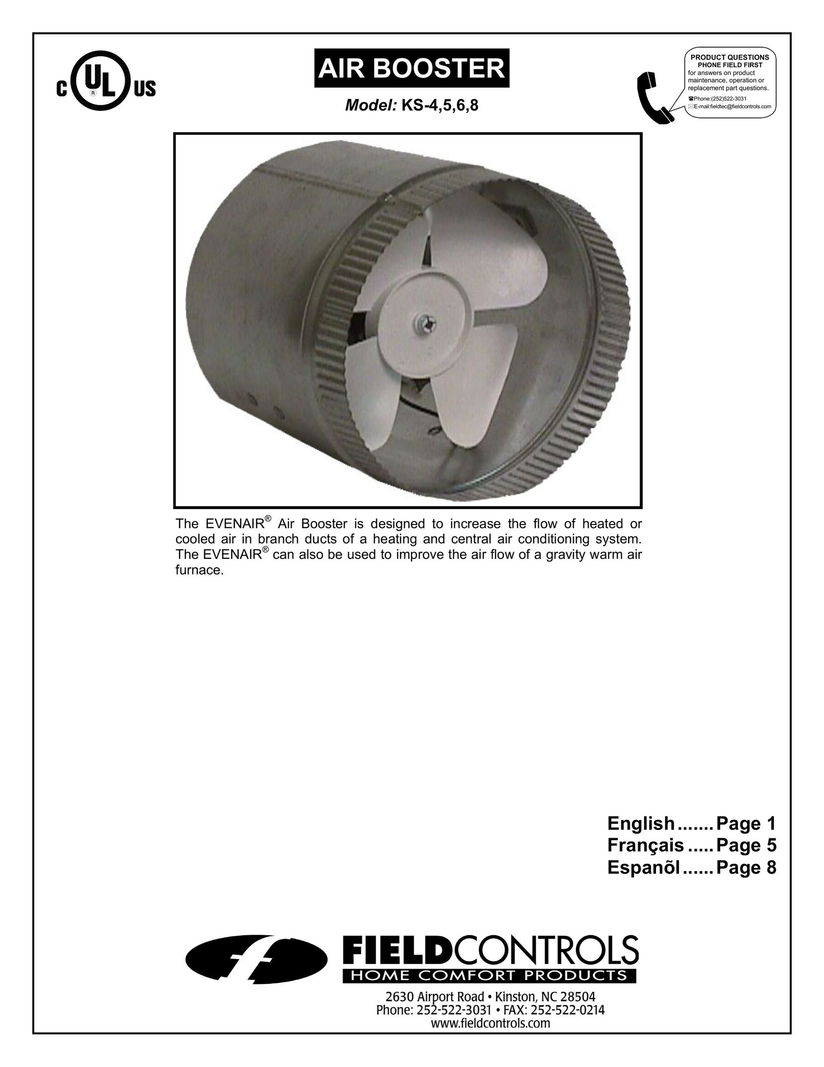 Field Controls TB26TB Air Conditioner User Manual