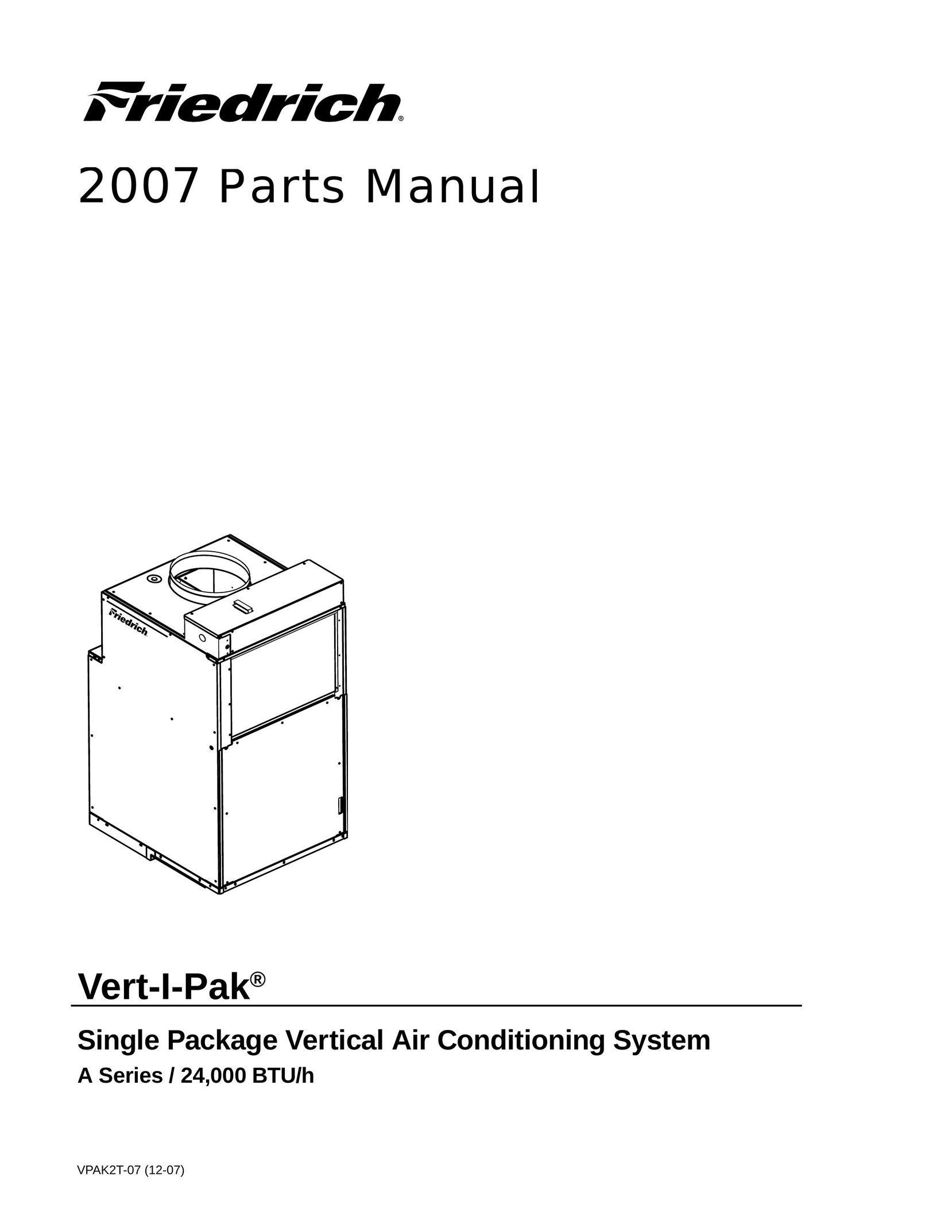 Friedrich 000 BTU/h Air Conditioner User Manual