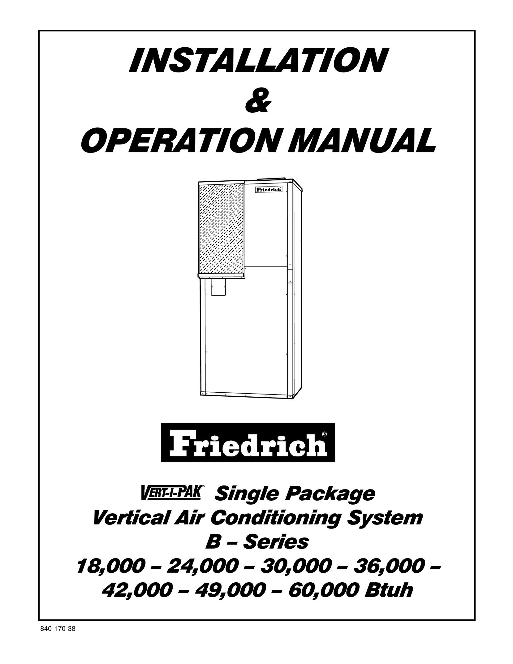 Friedrich 30 Air Conditioner User Manual