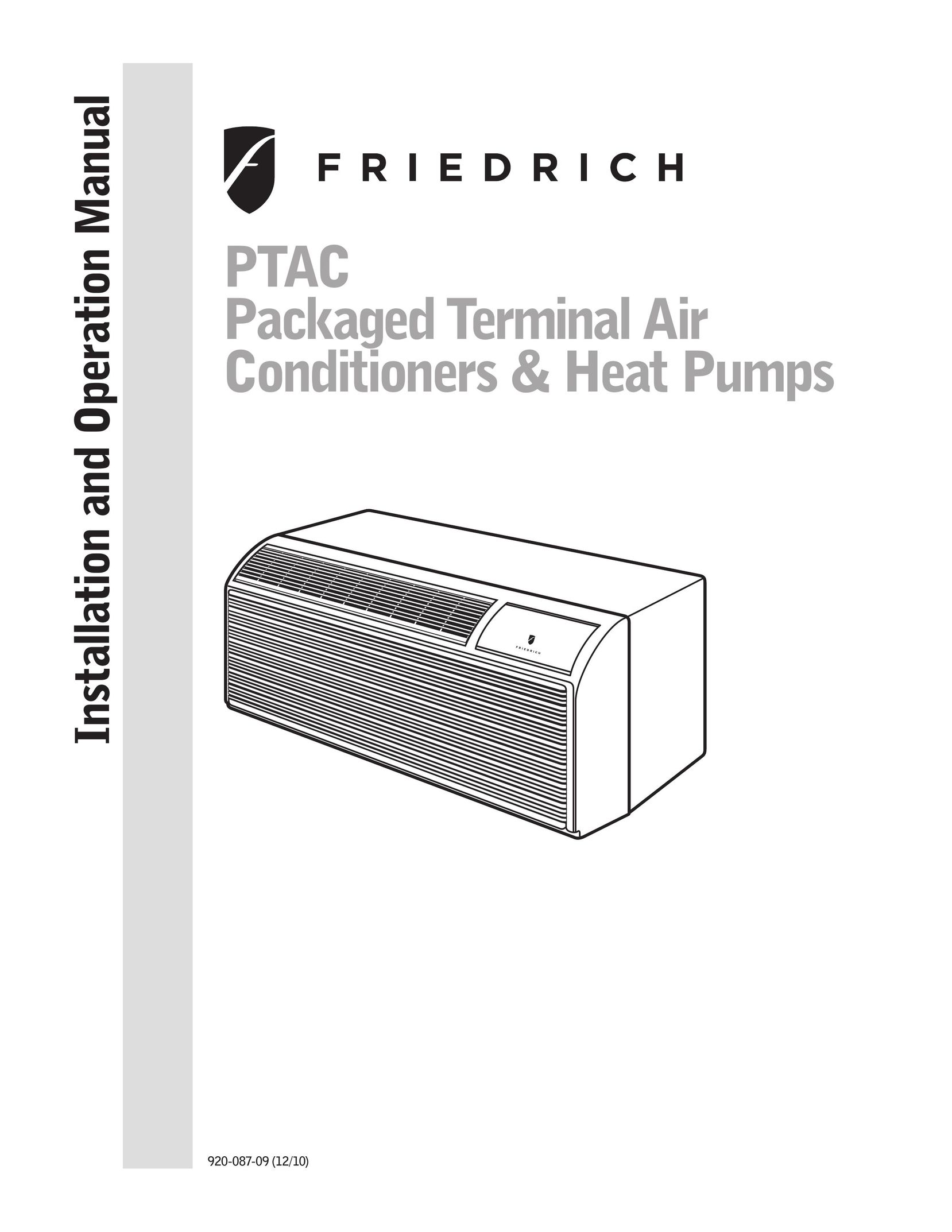 Friedrich 920-087-09 (12/10) Air Conditioner User Manual