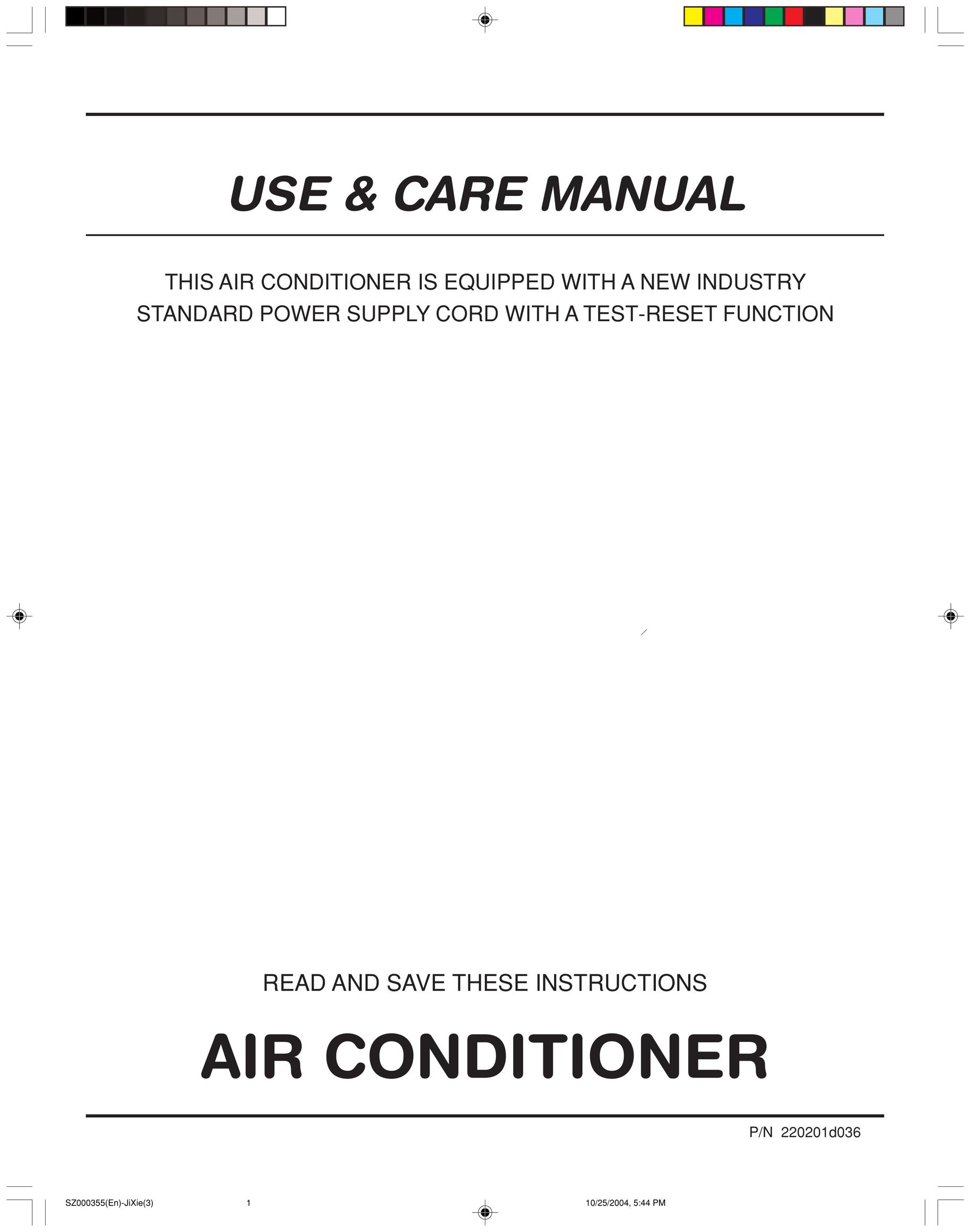 Frigidaire 220201d036 Air Conditioner User Manual