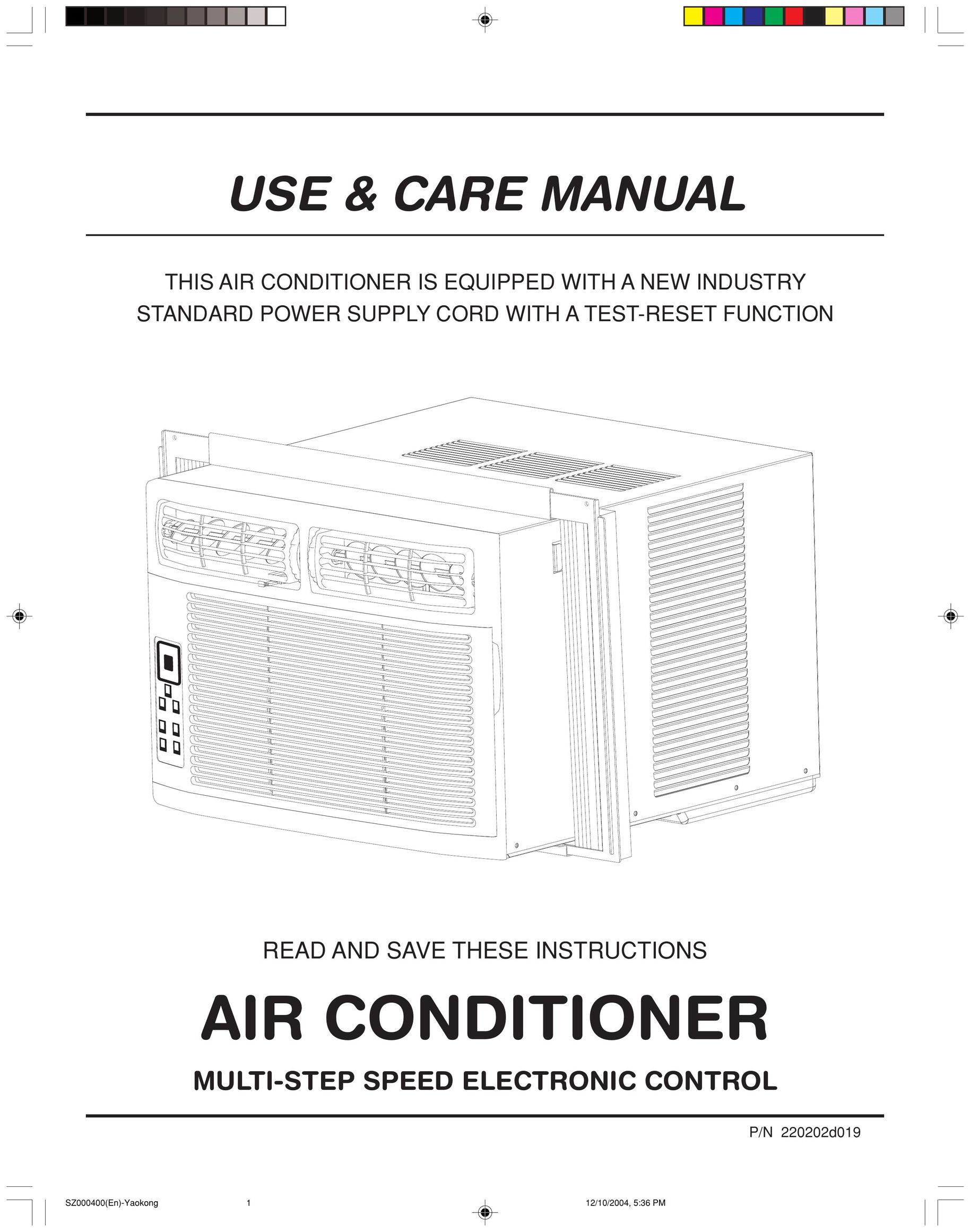 Frigidaire 220202D019 Air Conditioner User Manual