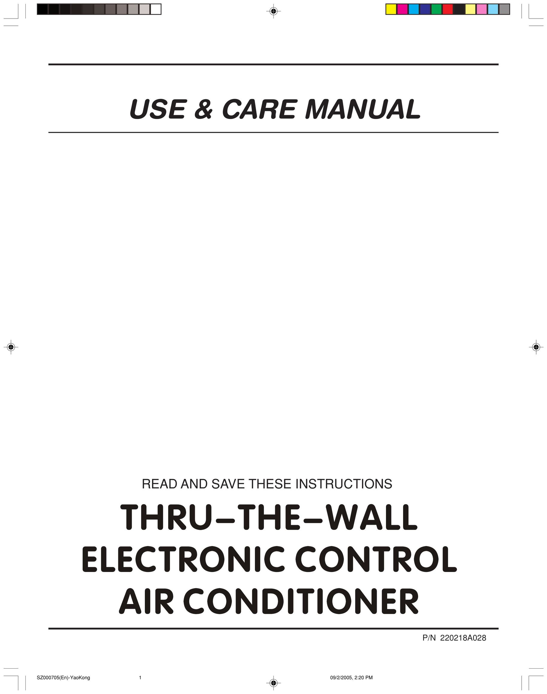 Frigidaire 220218A028 Air Conditioner User Manual