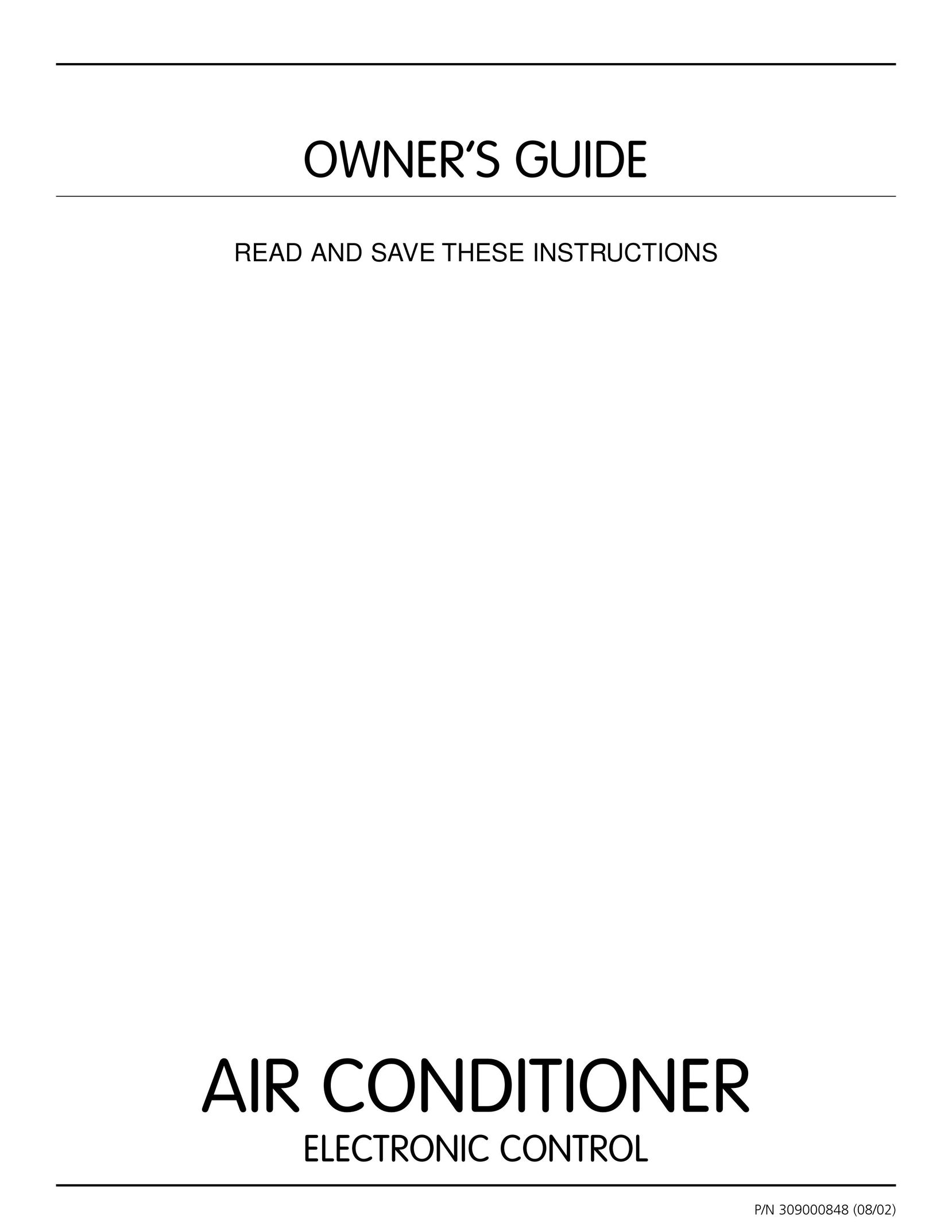 Frigidaire 309000848 Air Conditioner User Manual