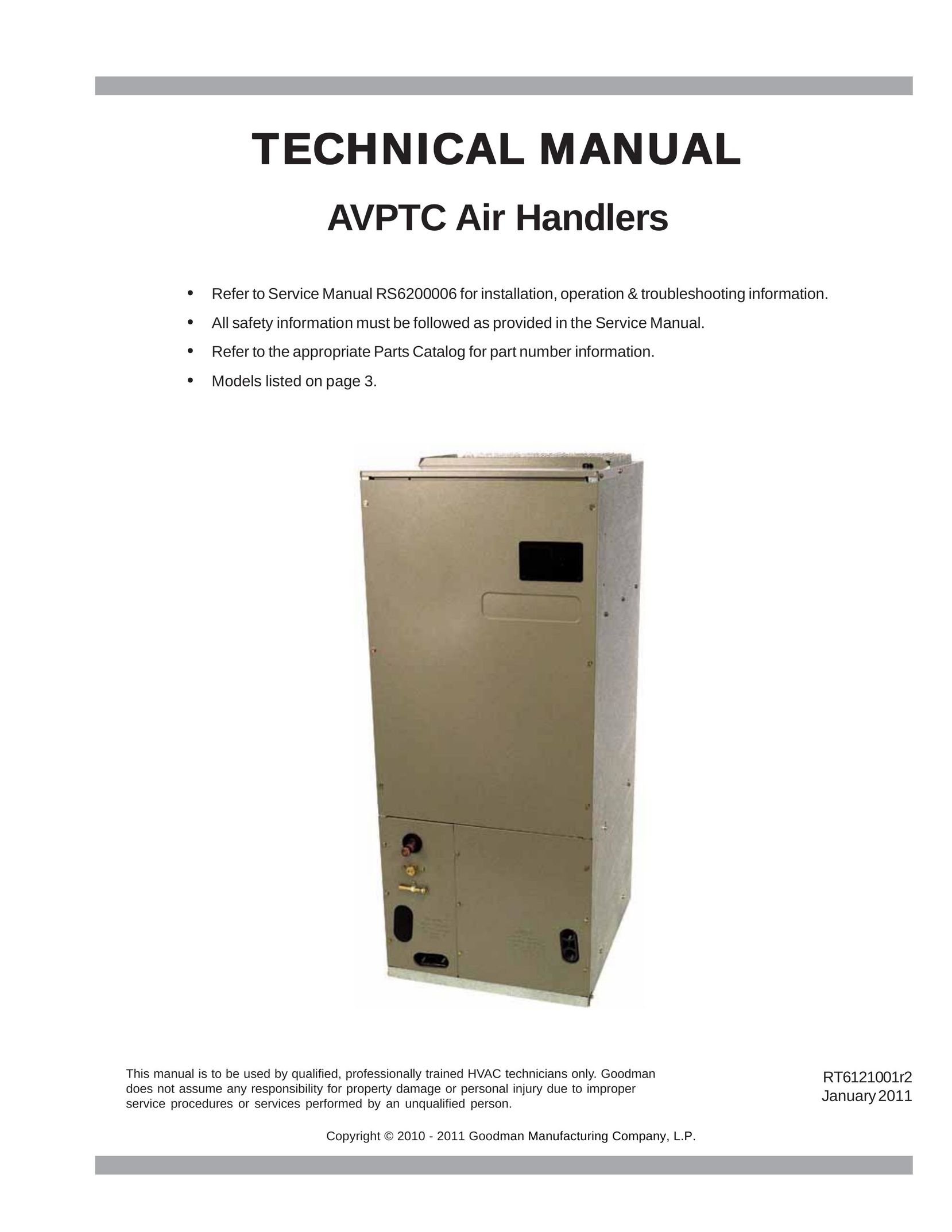 Goodman Mfg AVPTC313714 Air Conditioner User Manual