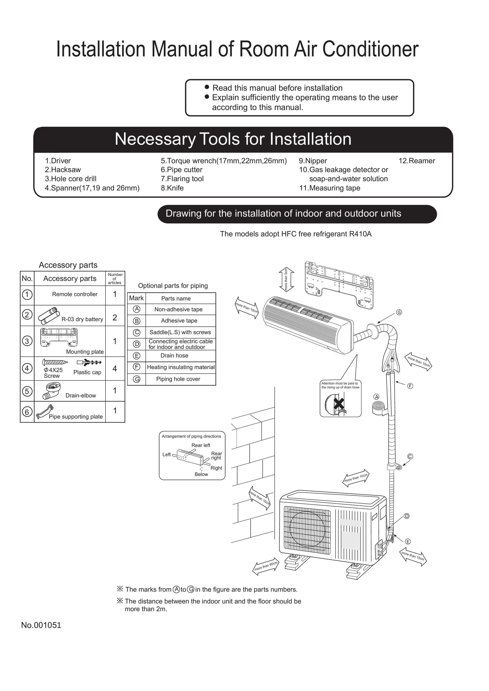Haier 001051 Air Conditioner User Manual