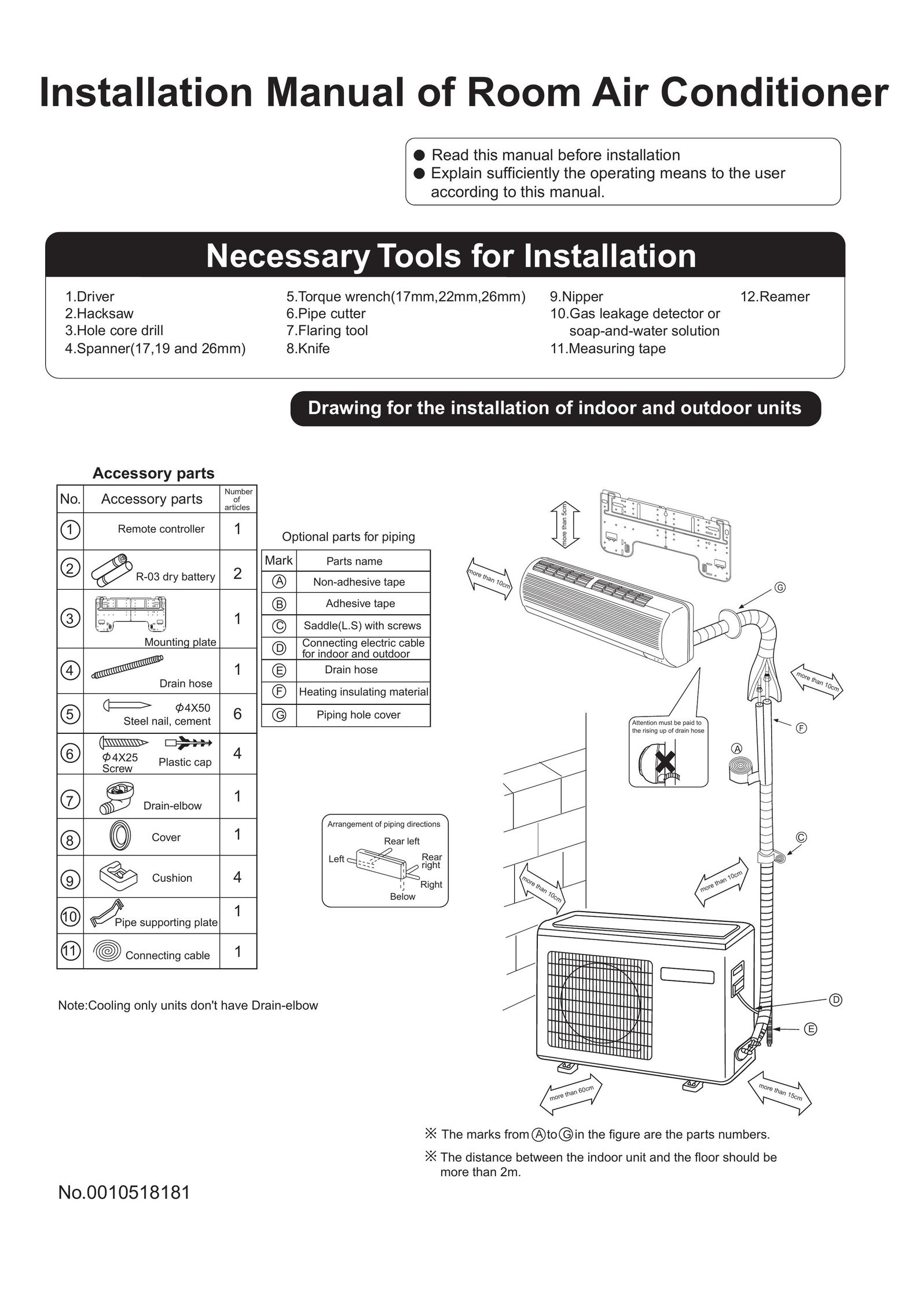 Haier 0010518181 Air Conditioner User Manual