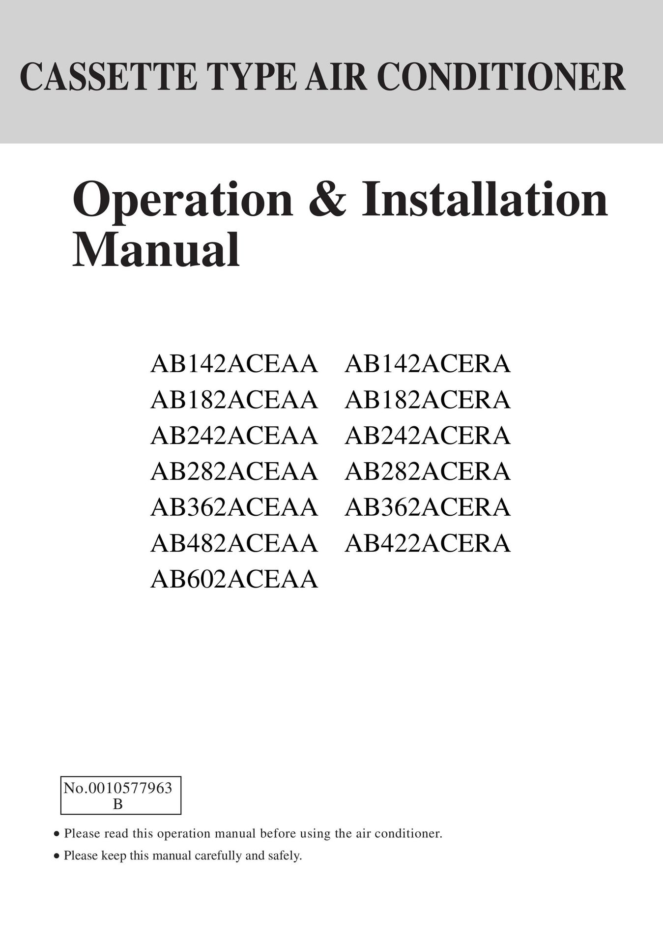 Haier AB142ACEAA Air Conditioner User Manual