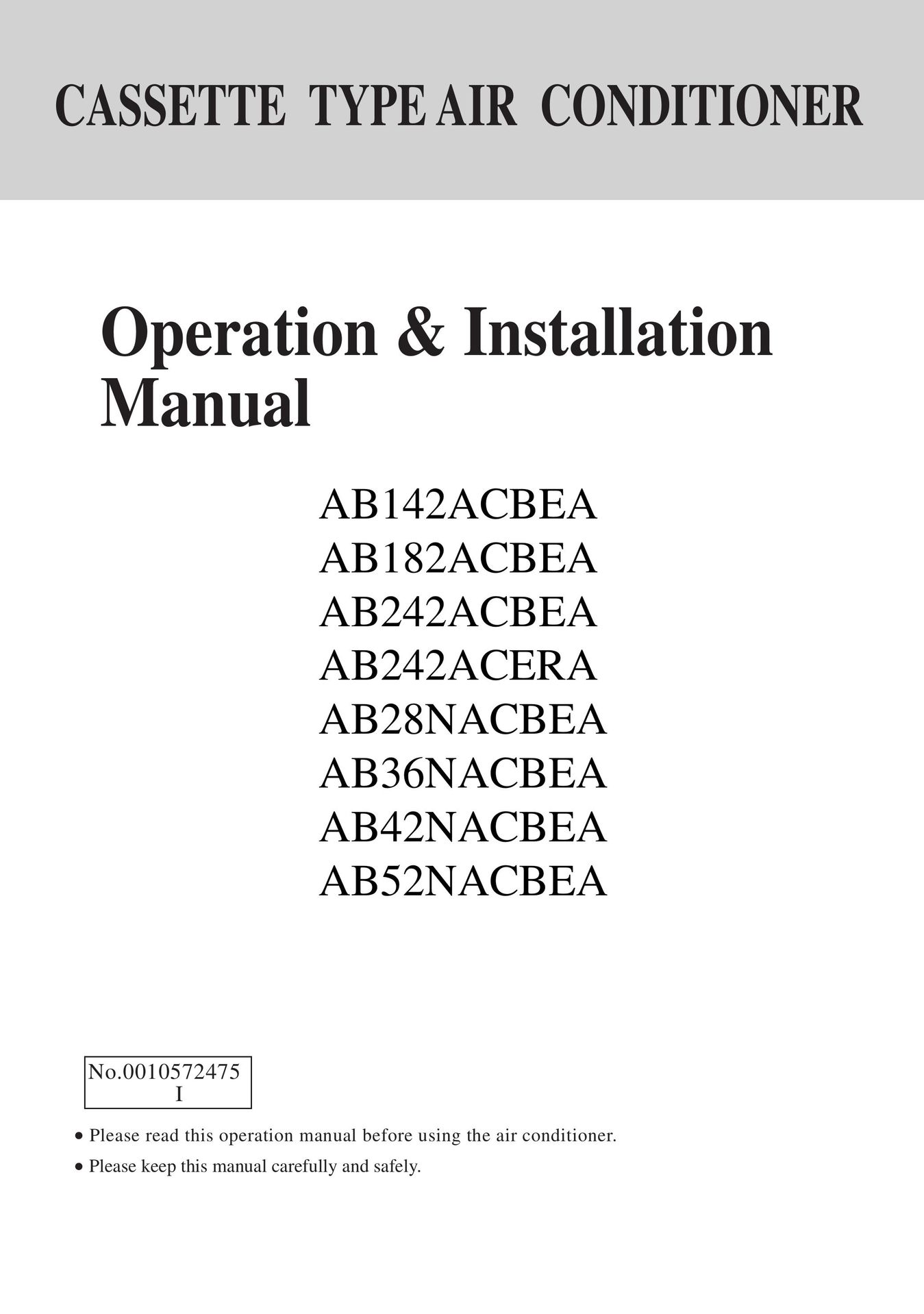 Haier AB182ACBEA Air Conditioner User Manual