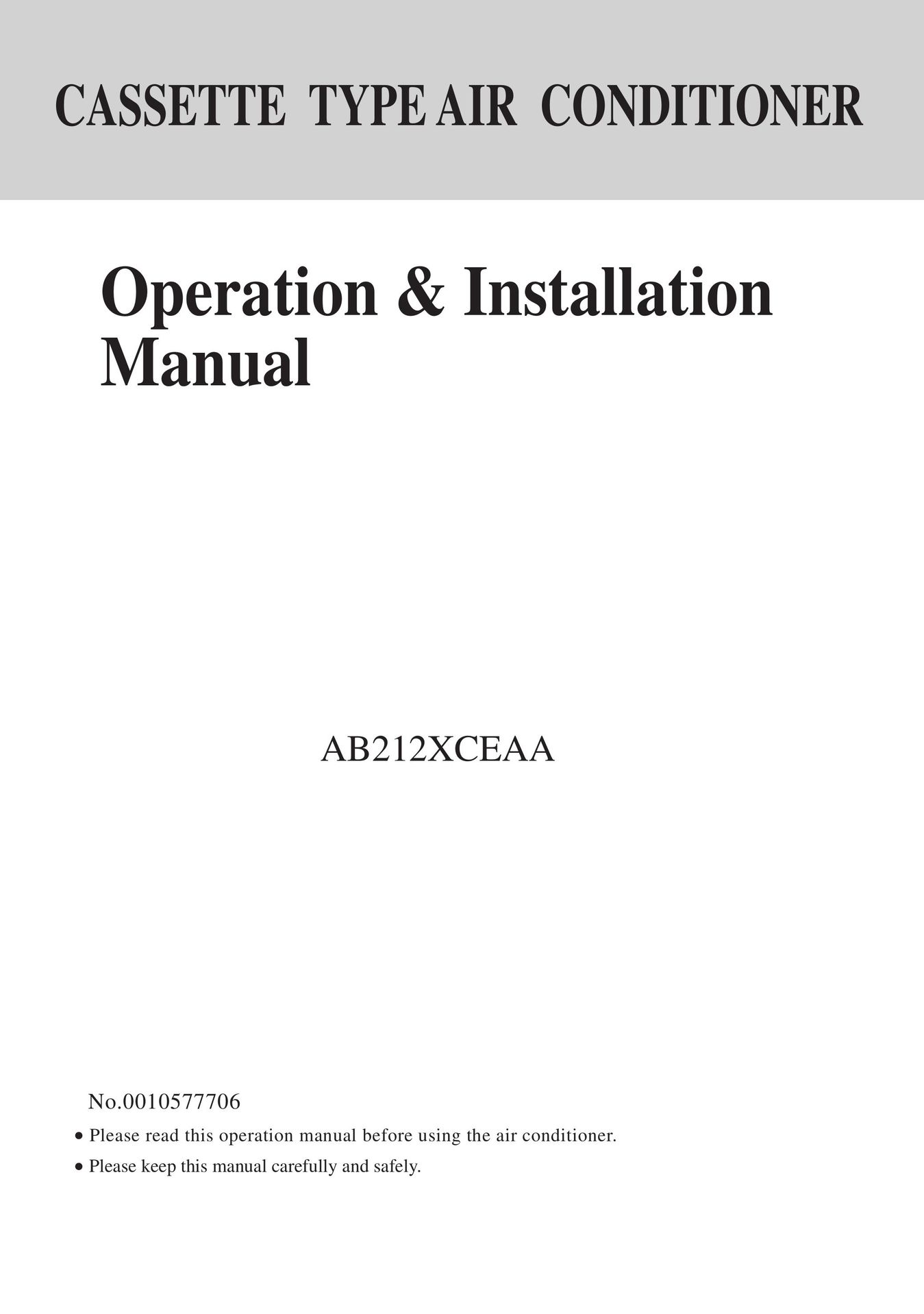 Haier AB212XCEAA Air Conditioner User Manual