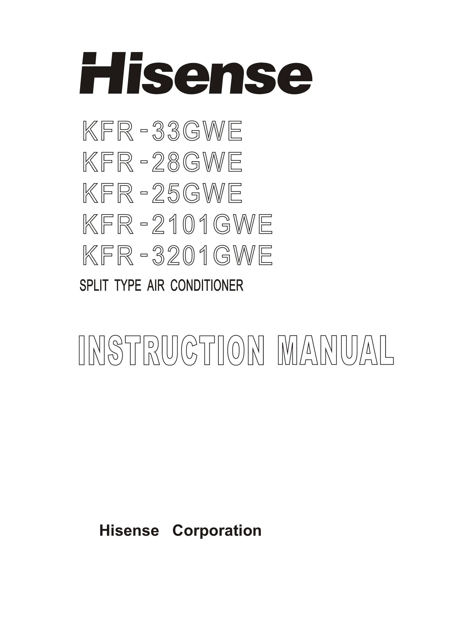 Hisense Group KFR 2101GWE Air Conditioner User Manual