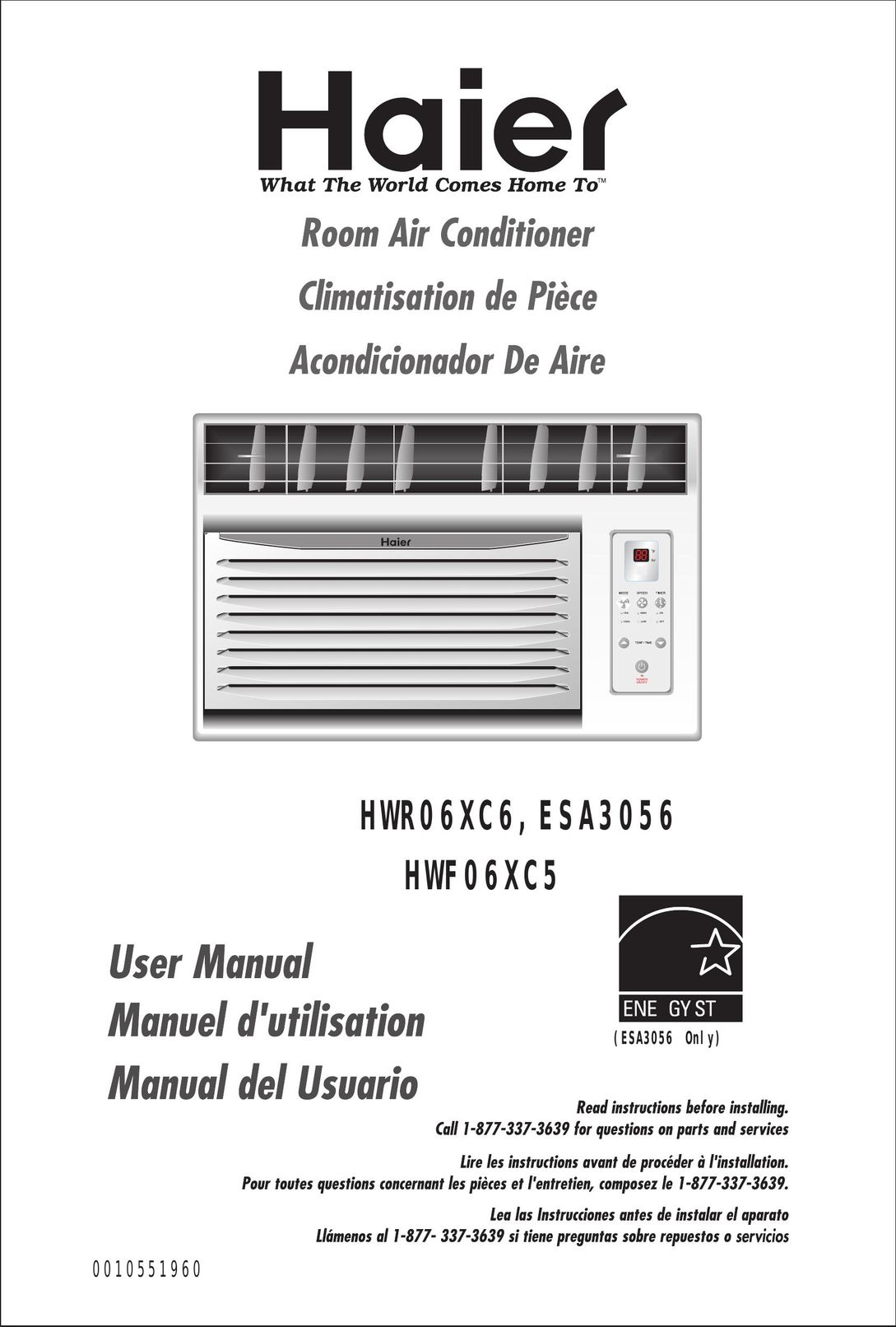 Hitachi HWR06XC6 Air Conditioner User Manual
