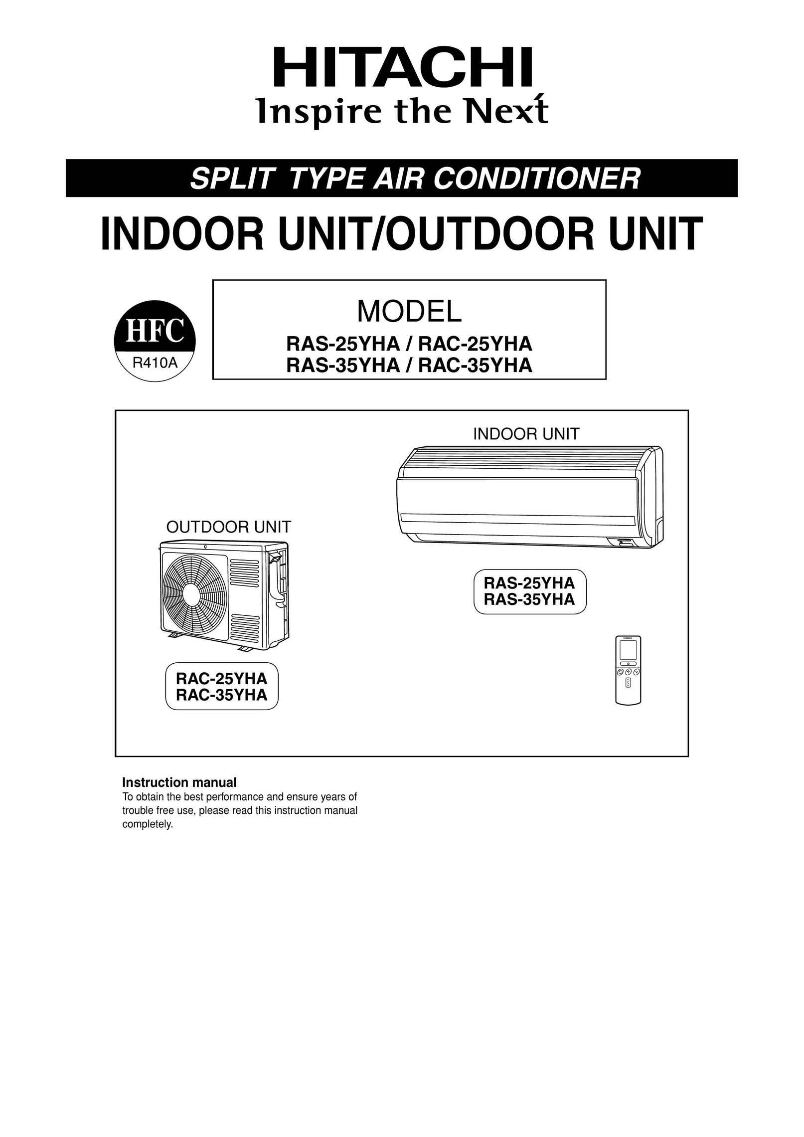 Hitachi RAS-25YHA / RAC-25YHA RAS-35YHA / RAC-35YHA INDOOR UNIT Air Conditioner User Manual