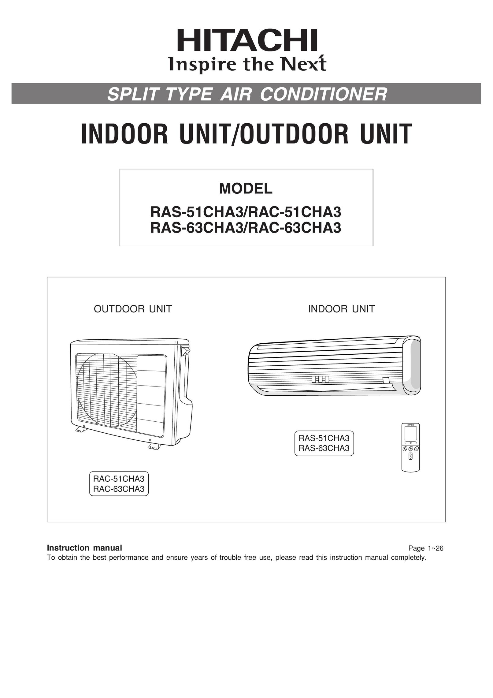 Hitachi RAS-51CHA3 Air Conditioner User Manual