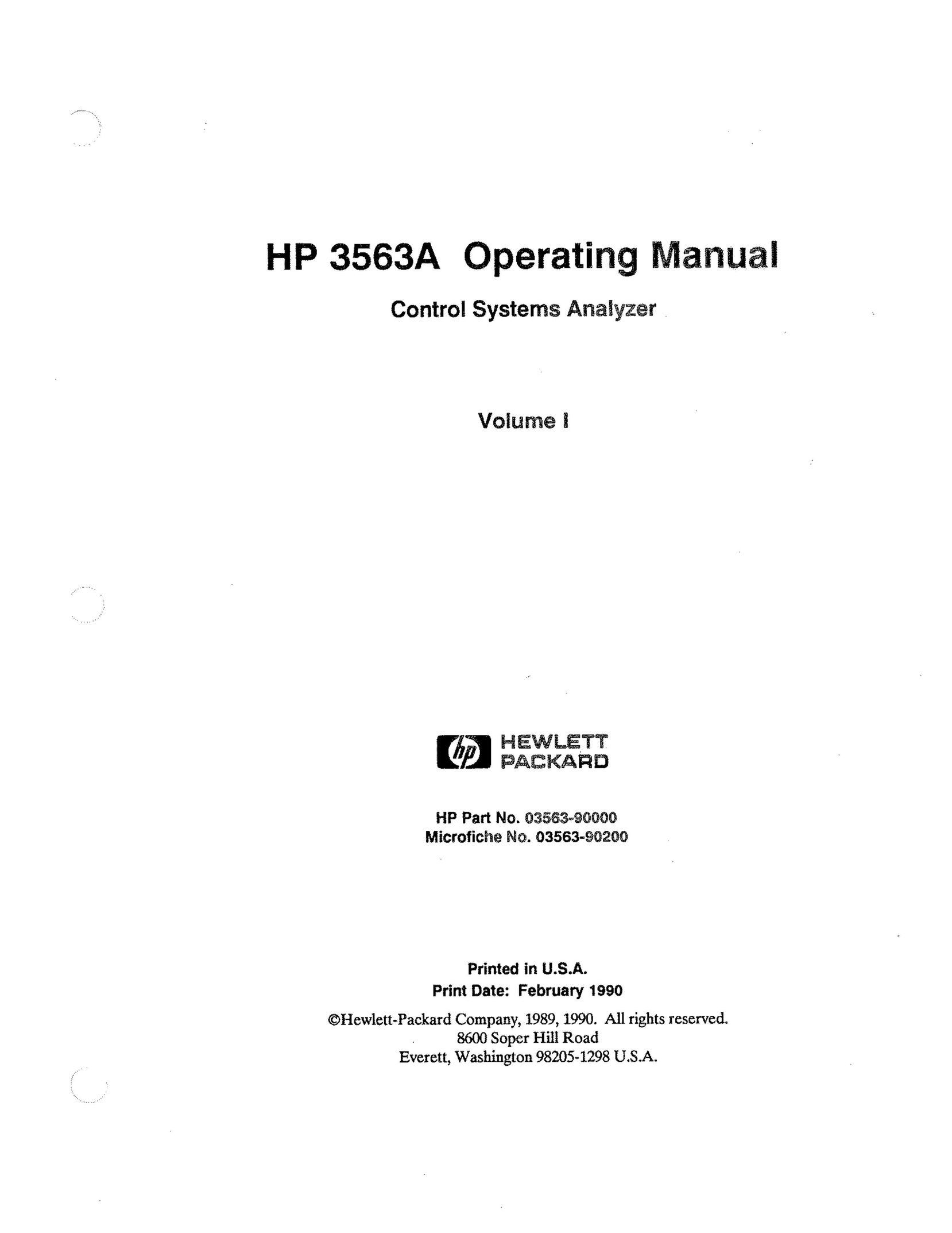 HP (Hewlett-Packard) 3563A Air Conditioner User Manual