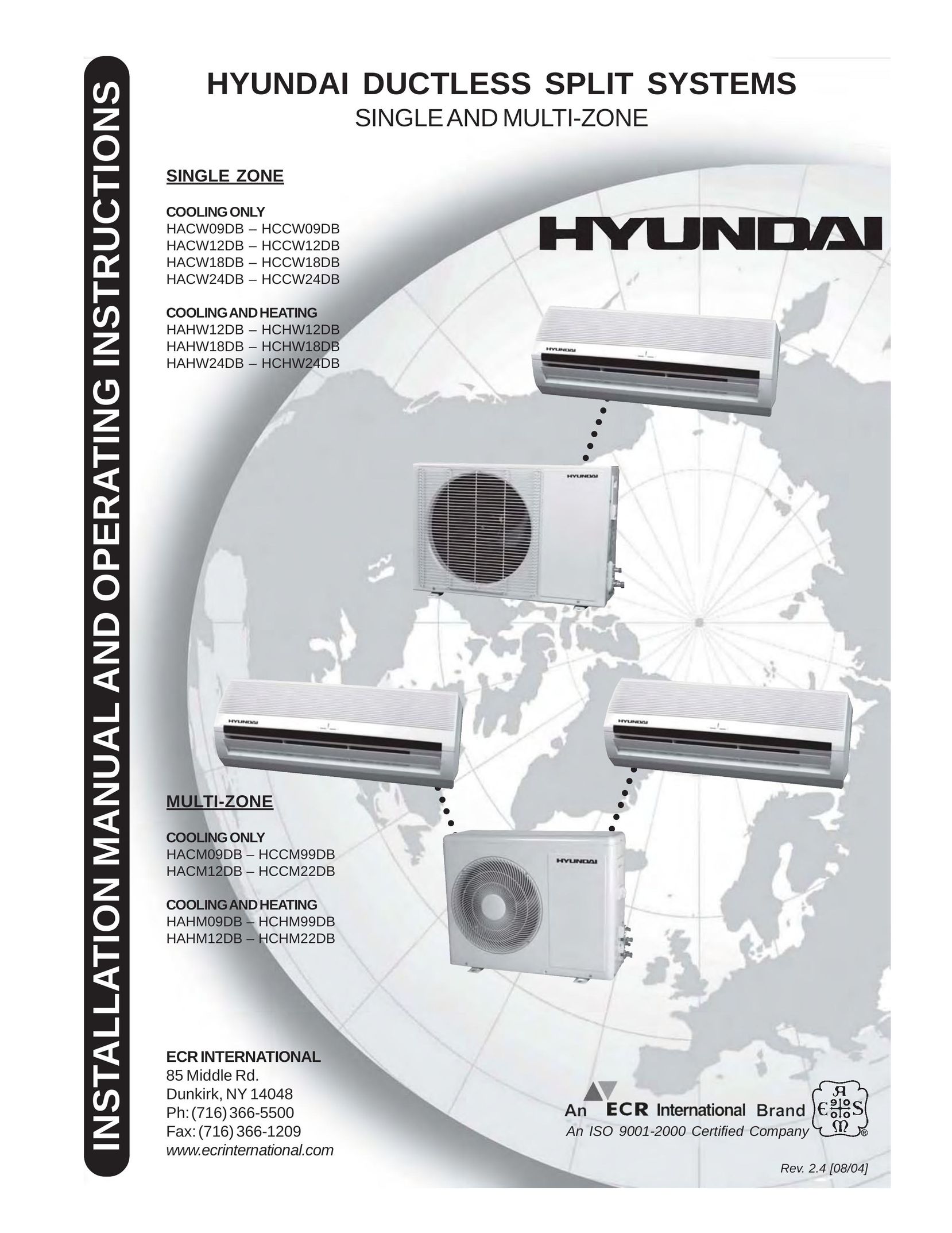 Hyundai HAHM09DB - HCHM99DB Air Conditioner User Manual