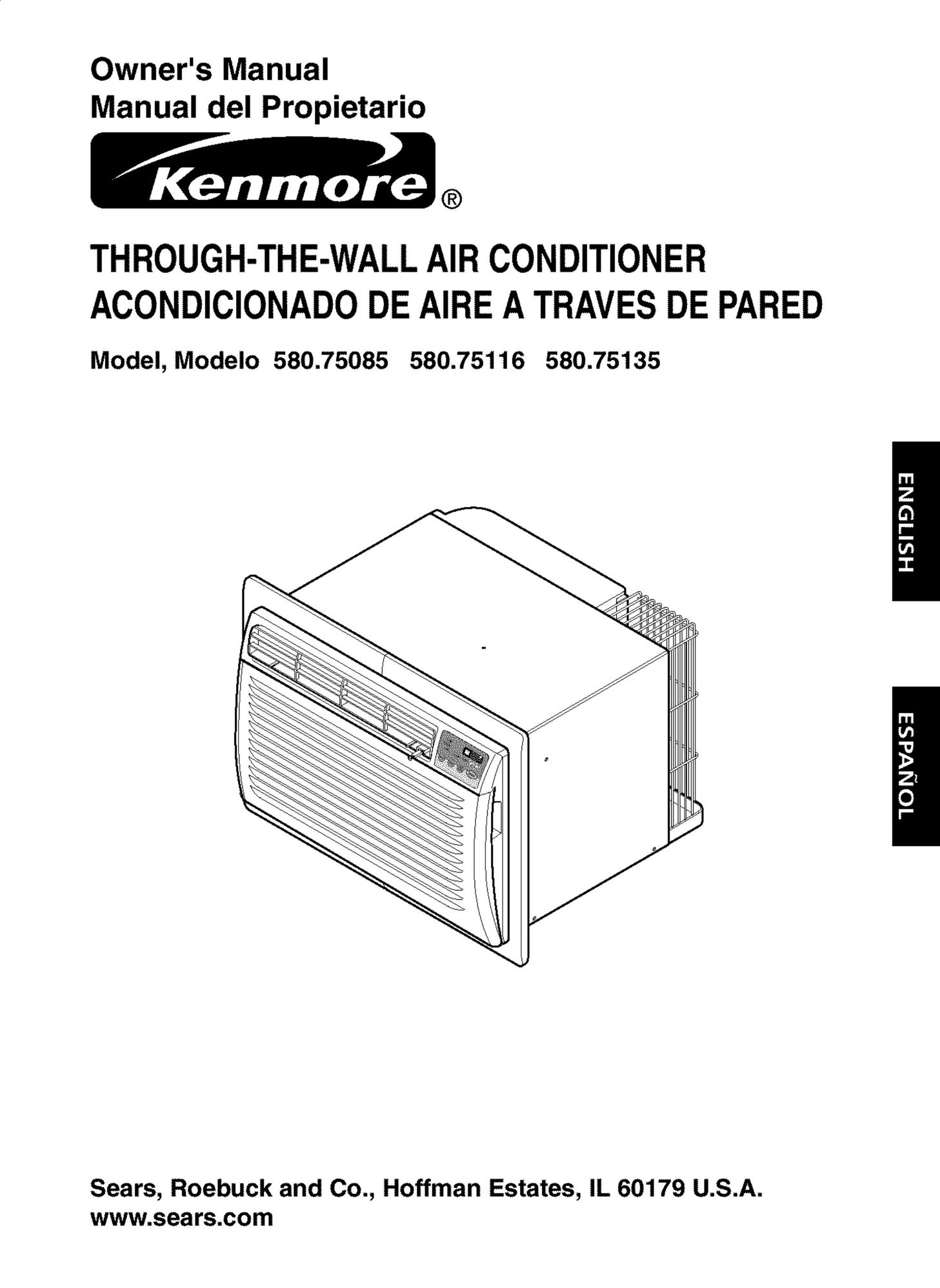 Kenmore 580.75116 Air Conditioner User Manual