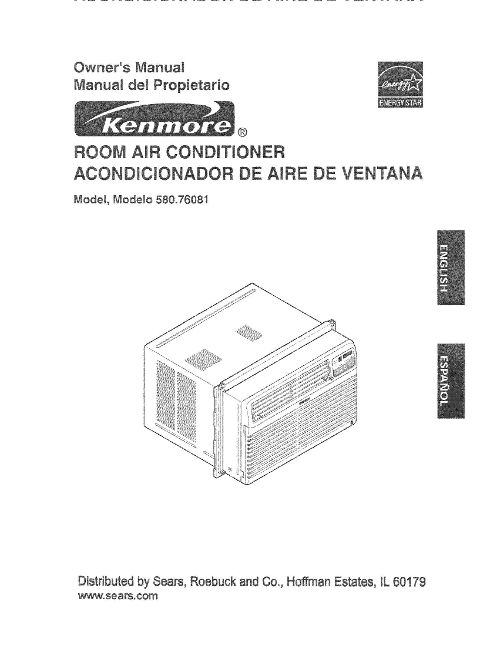 Kenmore 580.76081 Air Conditioner User Manual