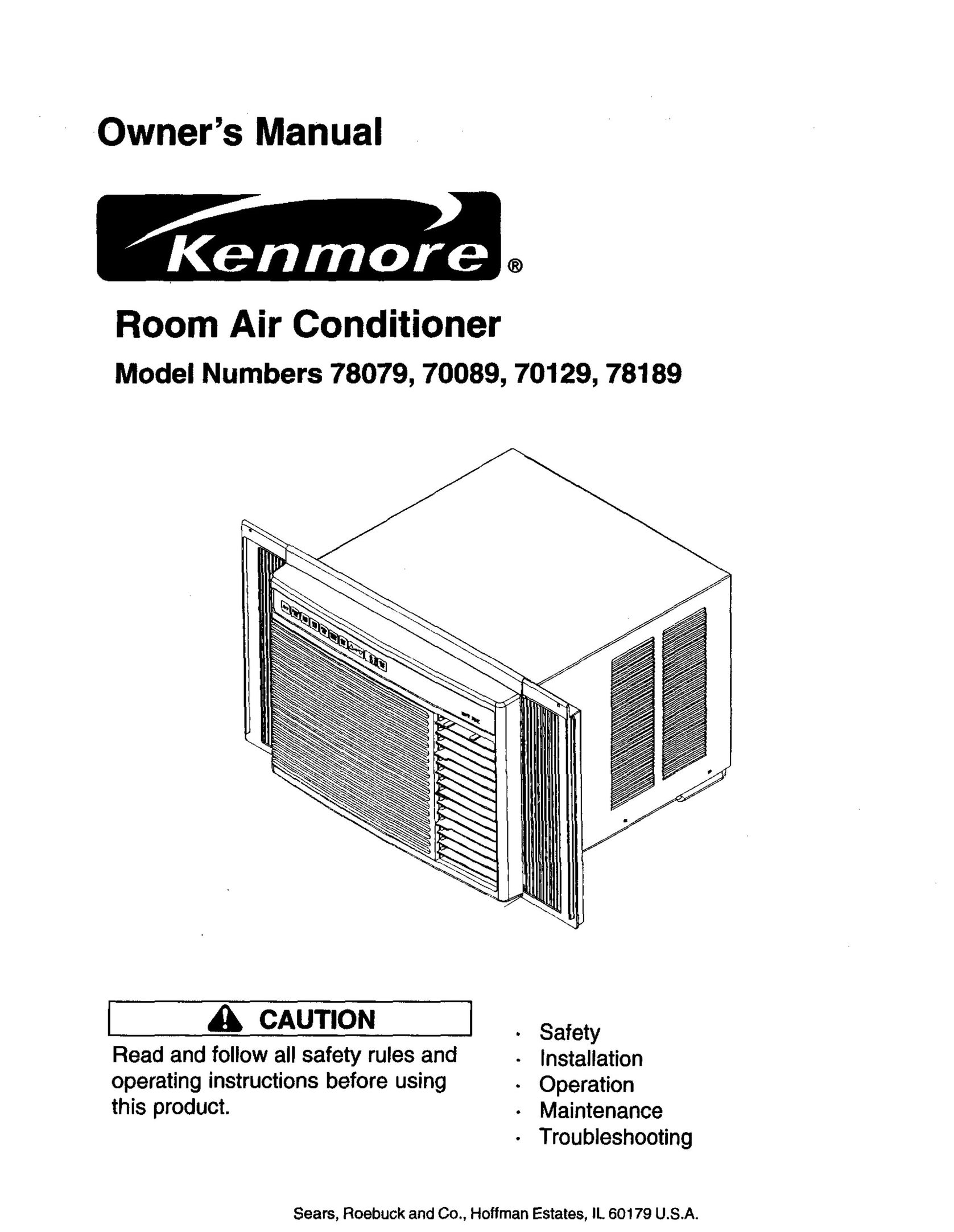 Kenmore 70089 Air Conditioner User Manual