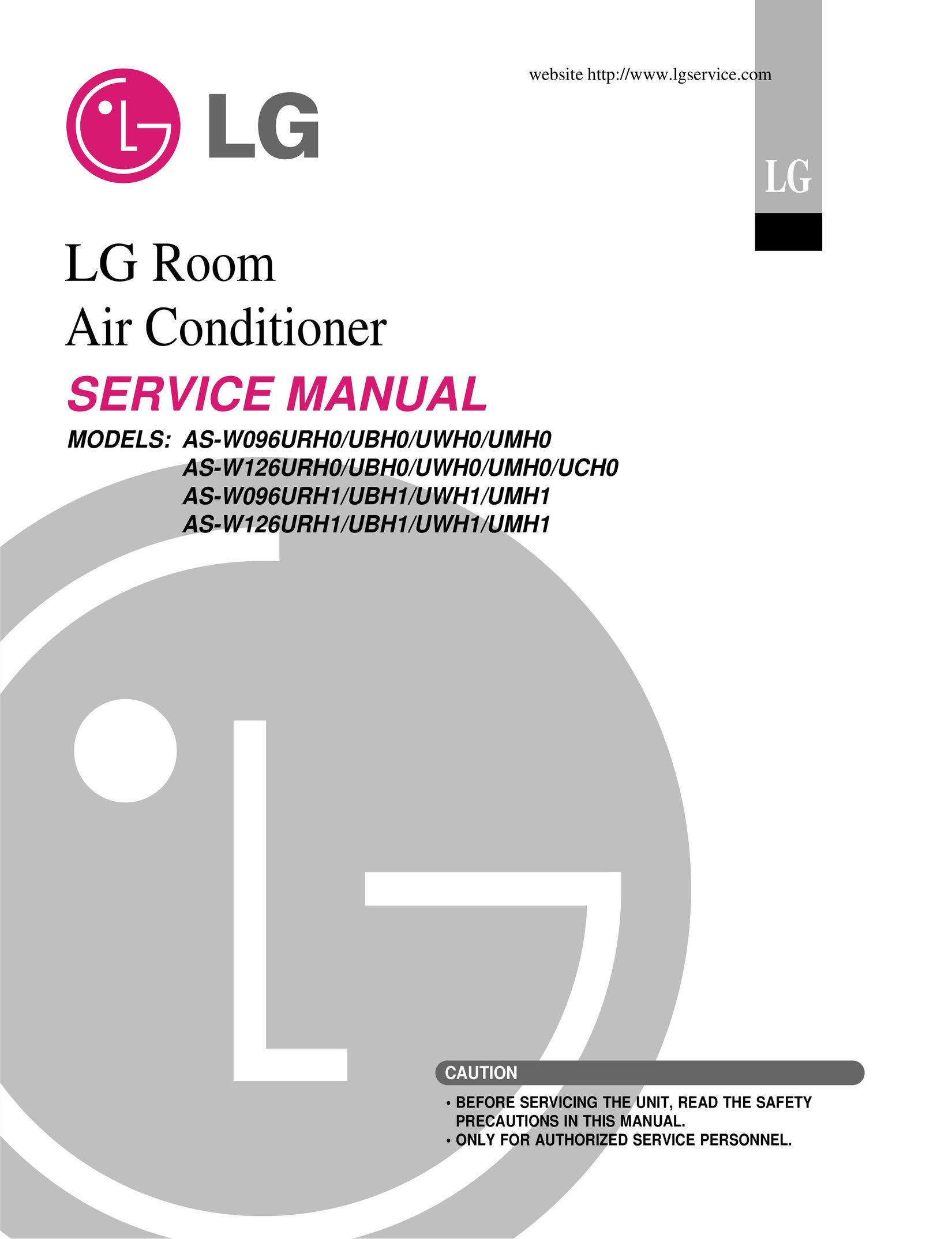 LG Electronics AS-W126URH0/UBH0/UWH0/UMH0/UCH0 Air Conditioner User Manual