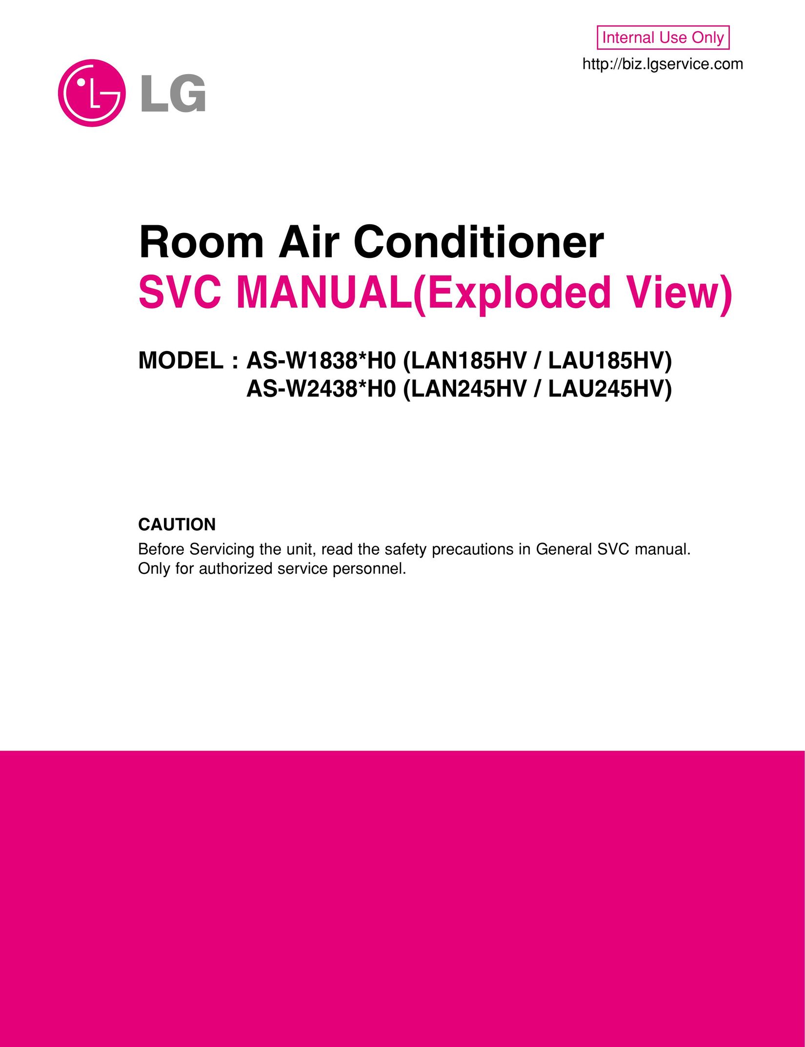 LG Electronics AS-W1838*H0 Air Conditioner User Manual