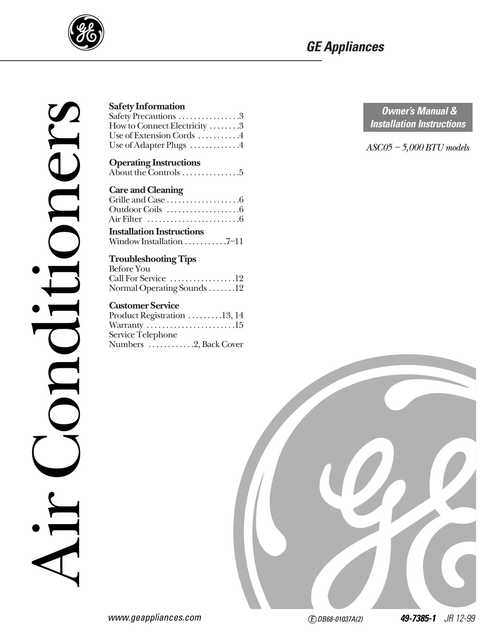 LG Electronics ASC05 Air Conditioner User Manual