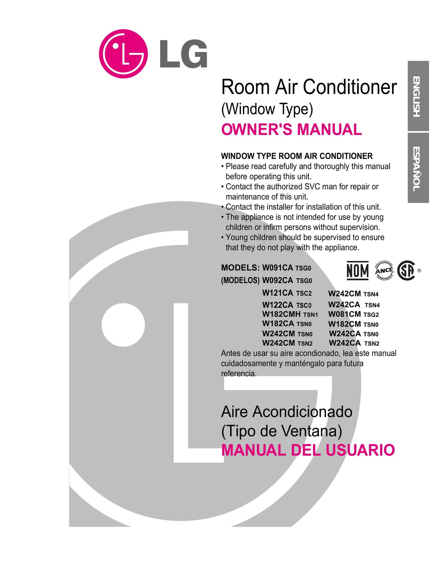 Minolta W091CA TSG0 Air Conditioner User Manual