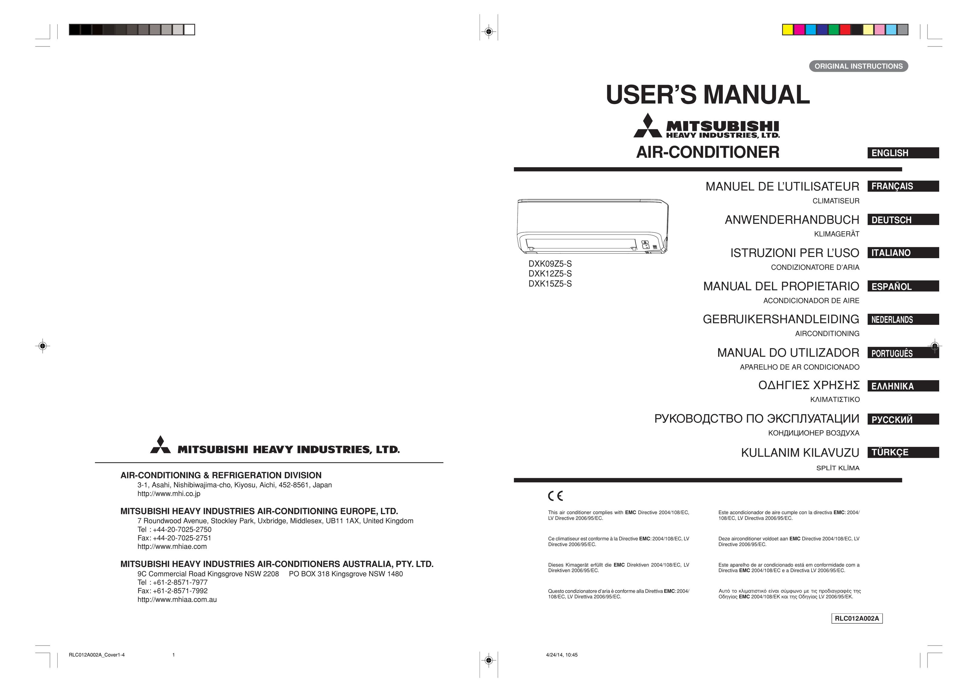 Mitsubishi DXK12Z5-S Air Conditioner User Manual