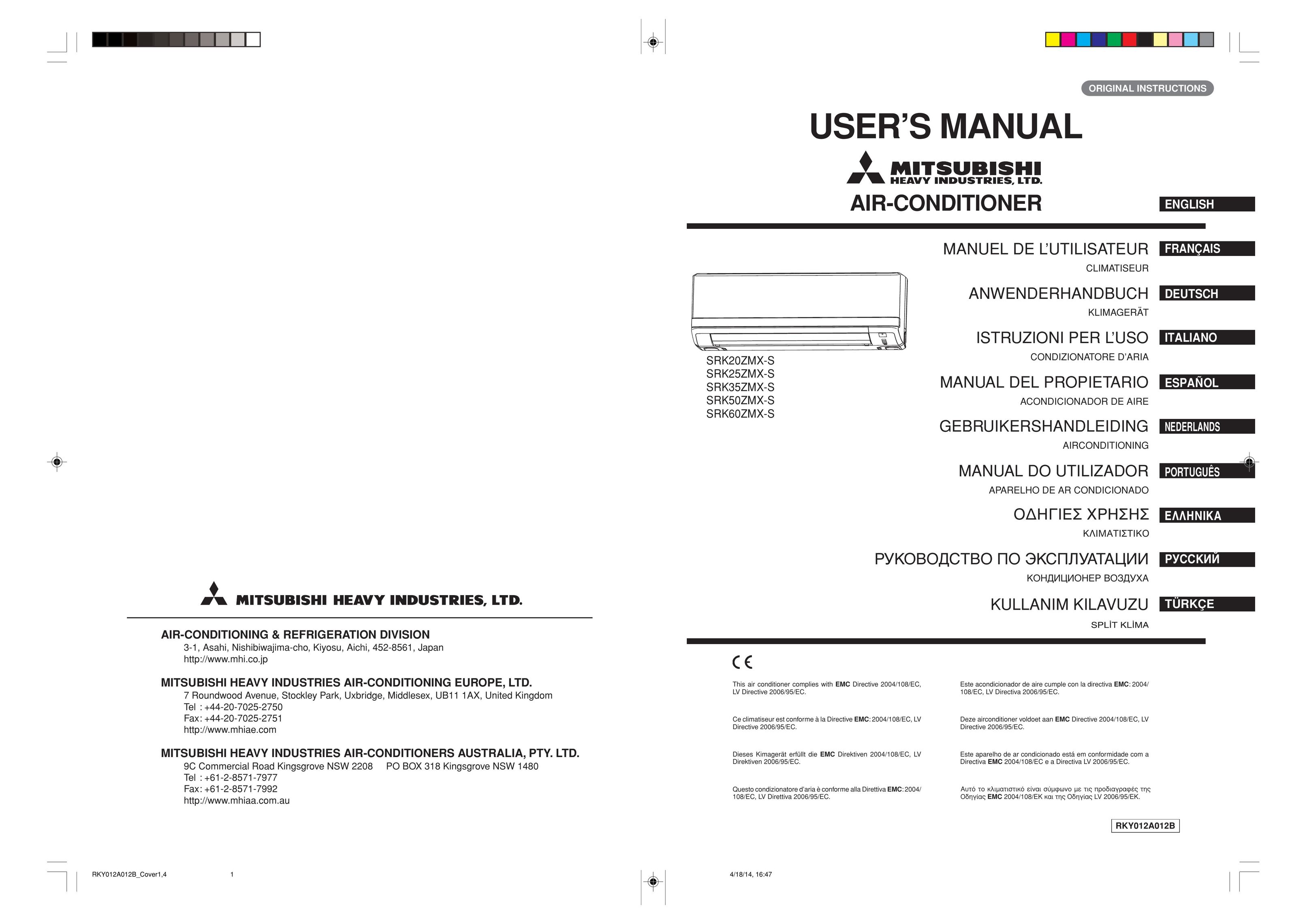 Mitsubishi RKY012A012B Air Conditioner User Manual