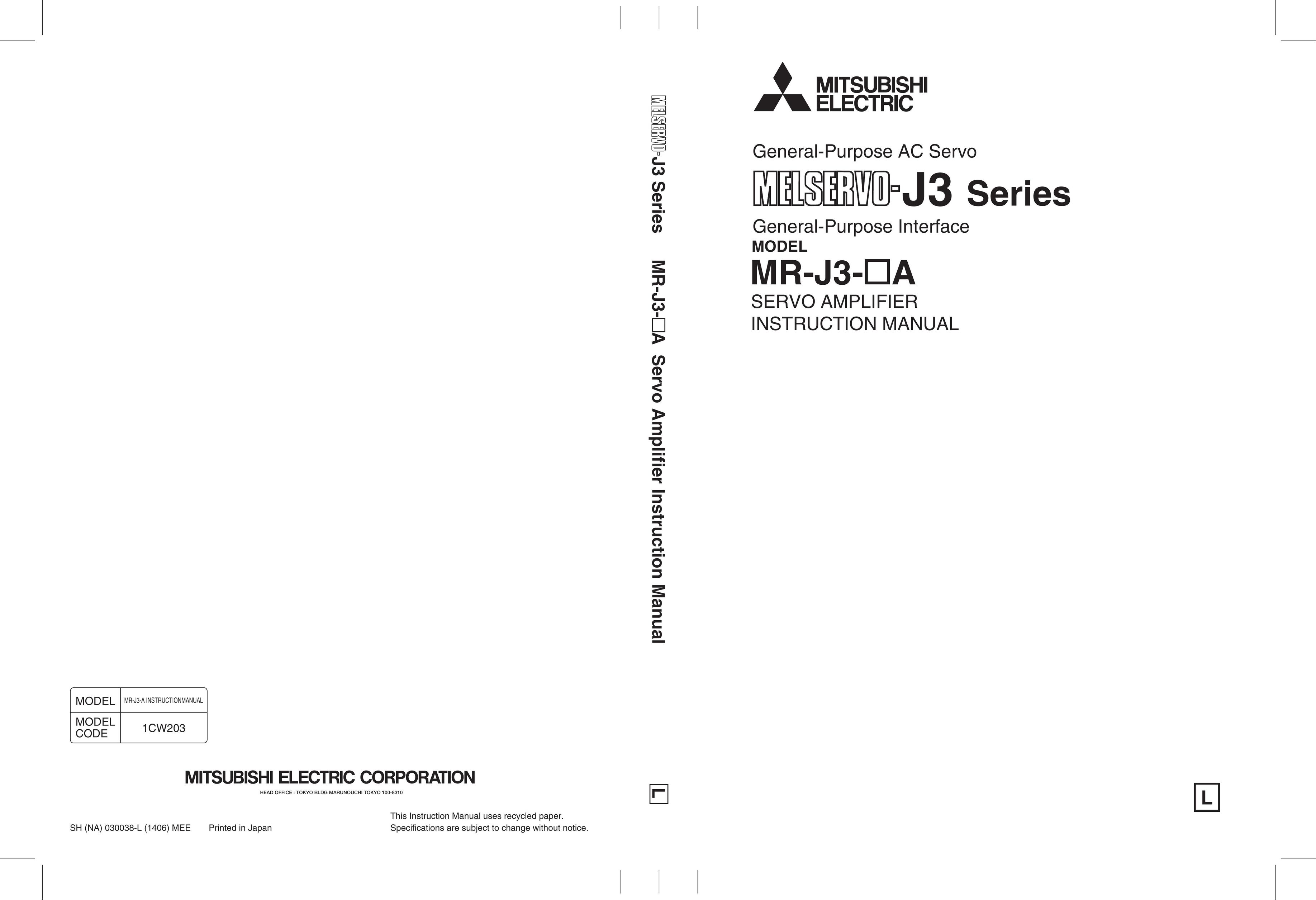 Mitsumi electronic MR-J3- A Air Conditioner User Manual