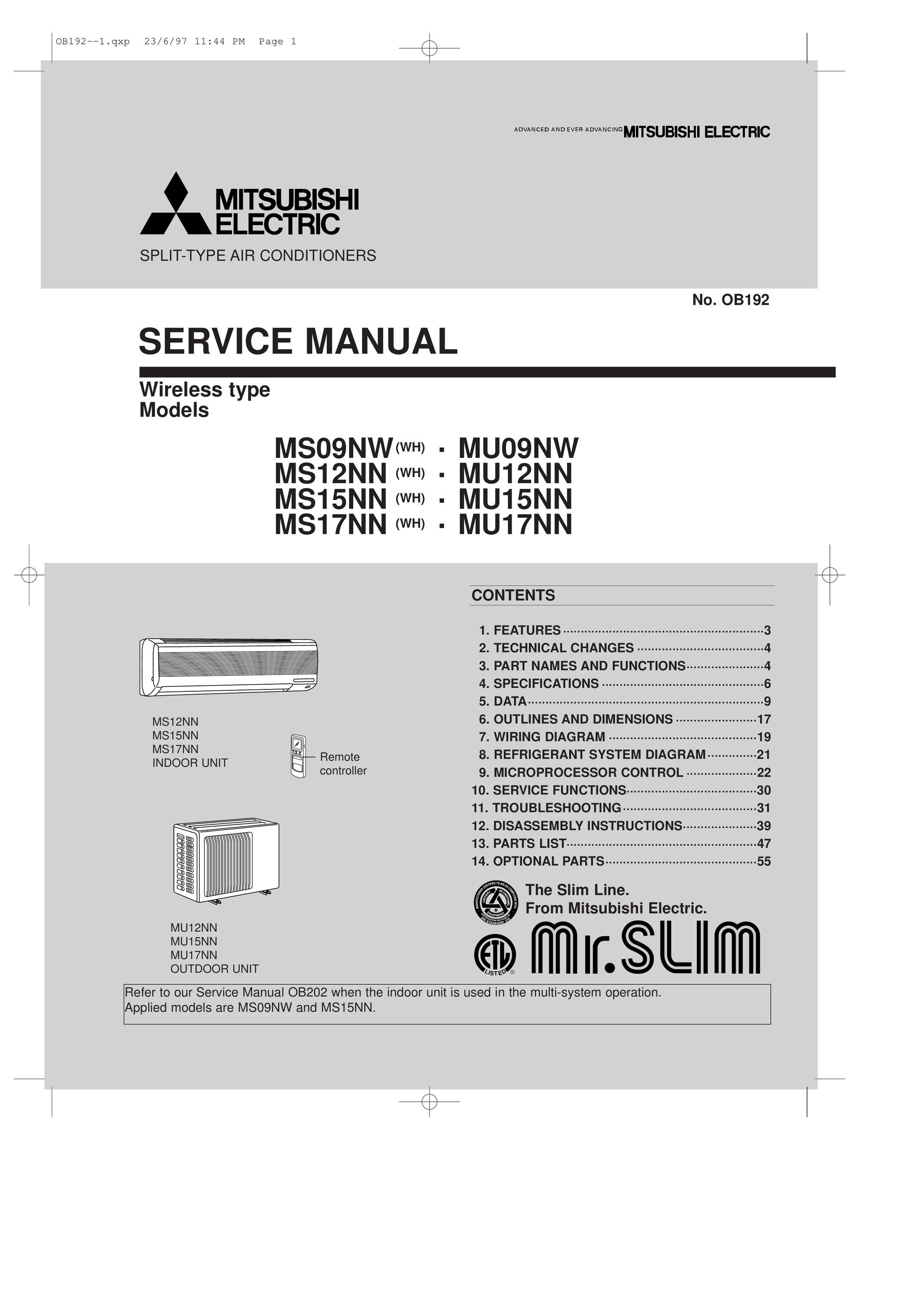 Mitsumi electronic MU17NN Air Conditioner User Manual