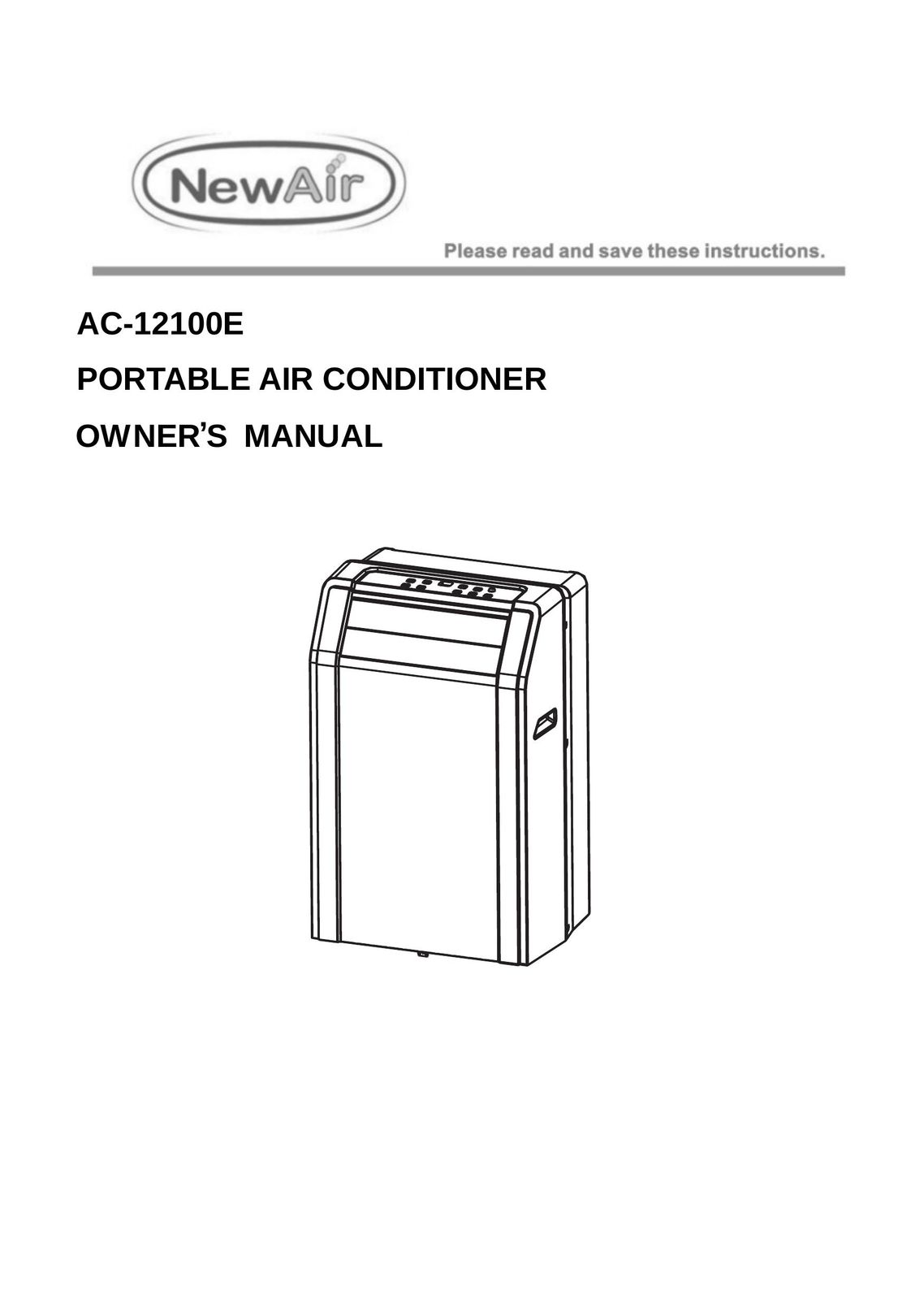 NewAir AC-12100E Air Conditioner User Manual