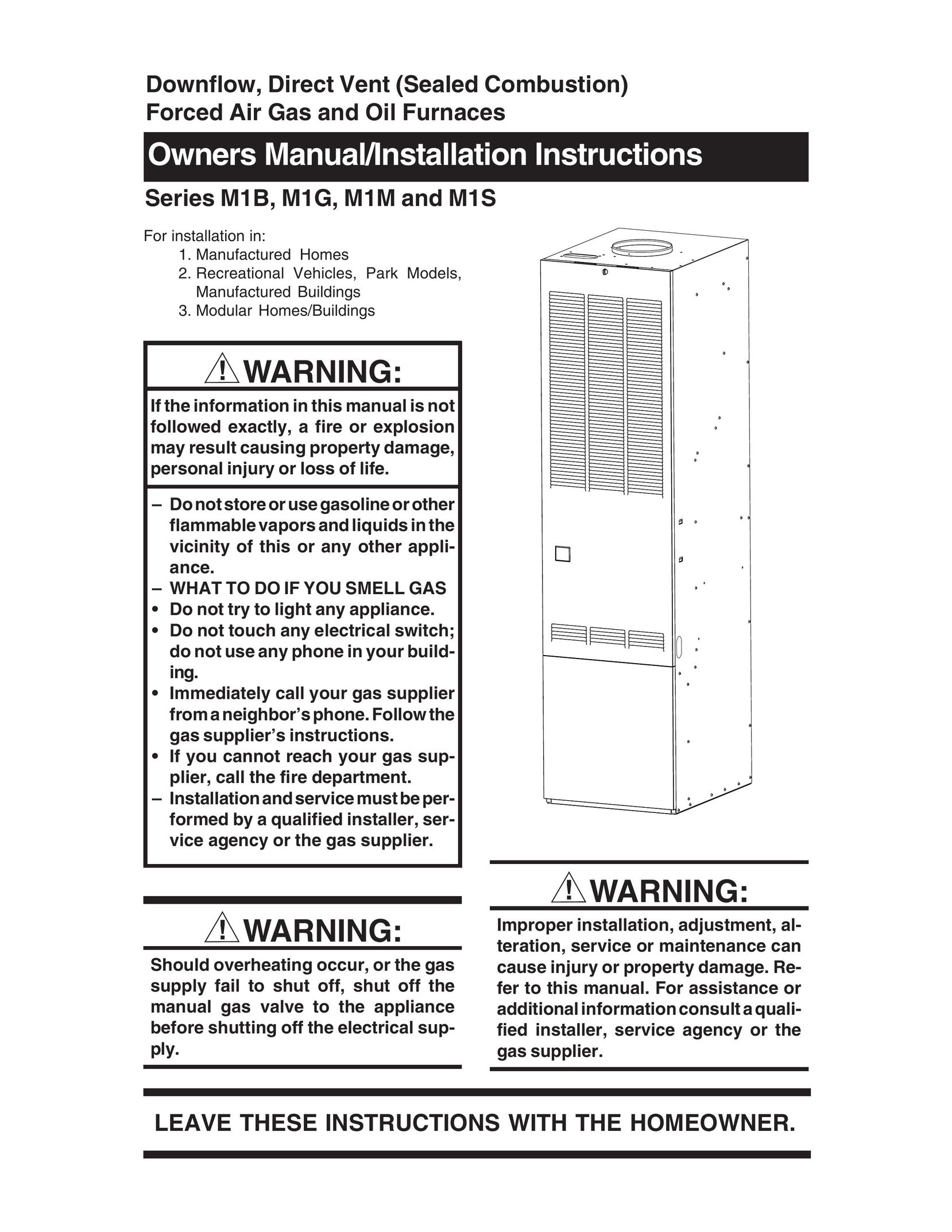 Nordyne M1M Air Conditioner User Manual