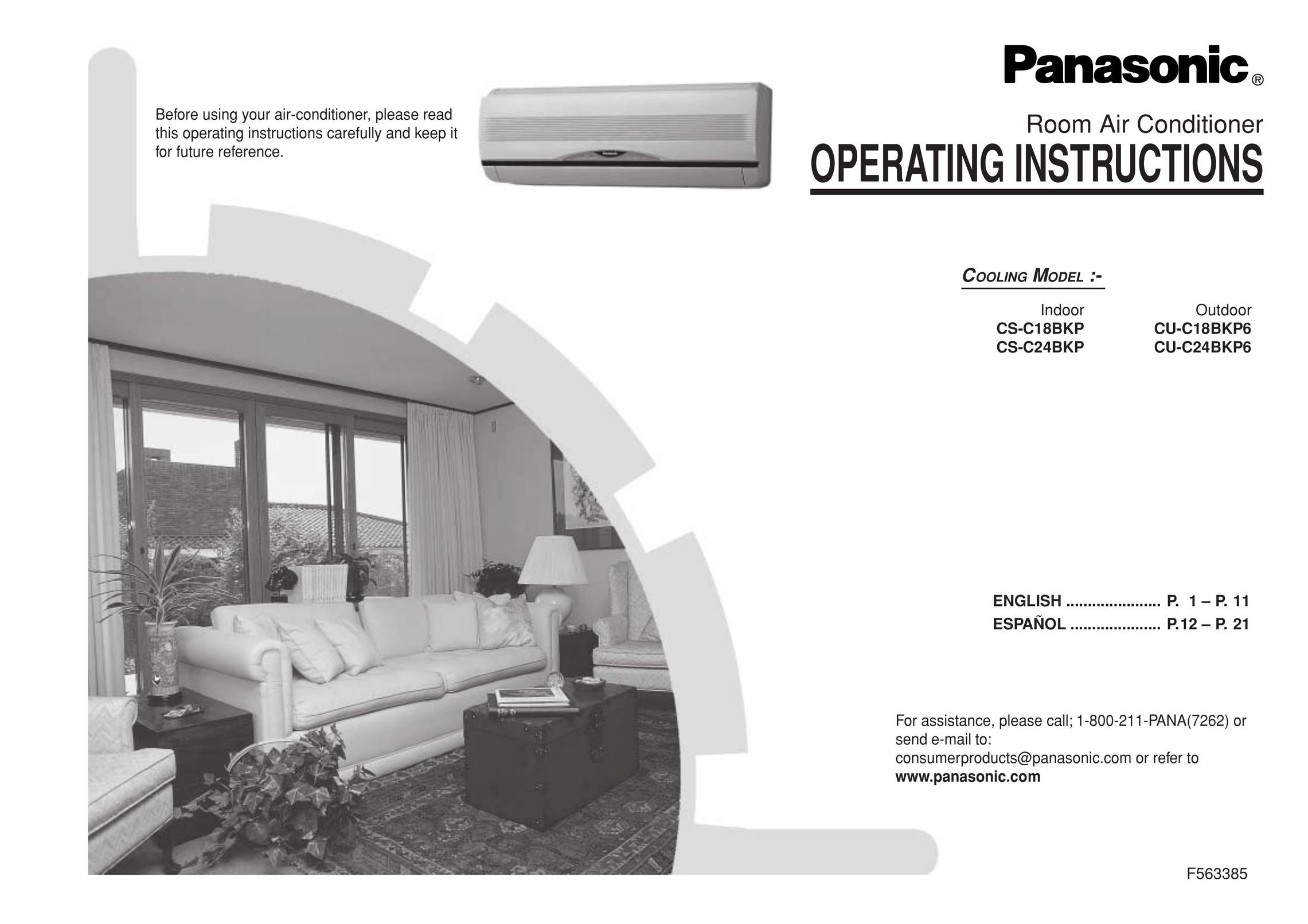 Panasonic CS-C18BKP Air Conditioner User Manual