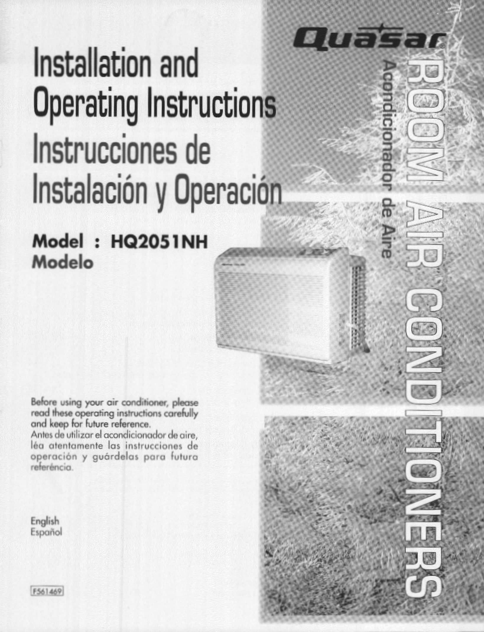 Quasar H2W051NH Air Conditioner User Manual
