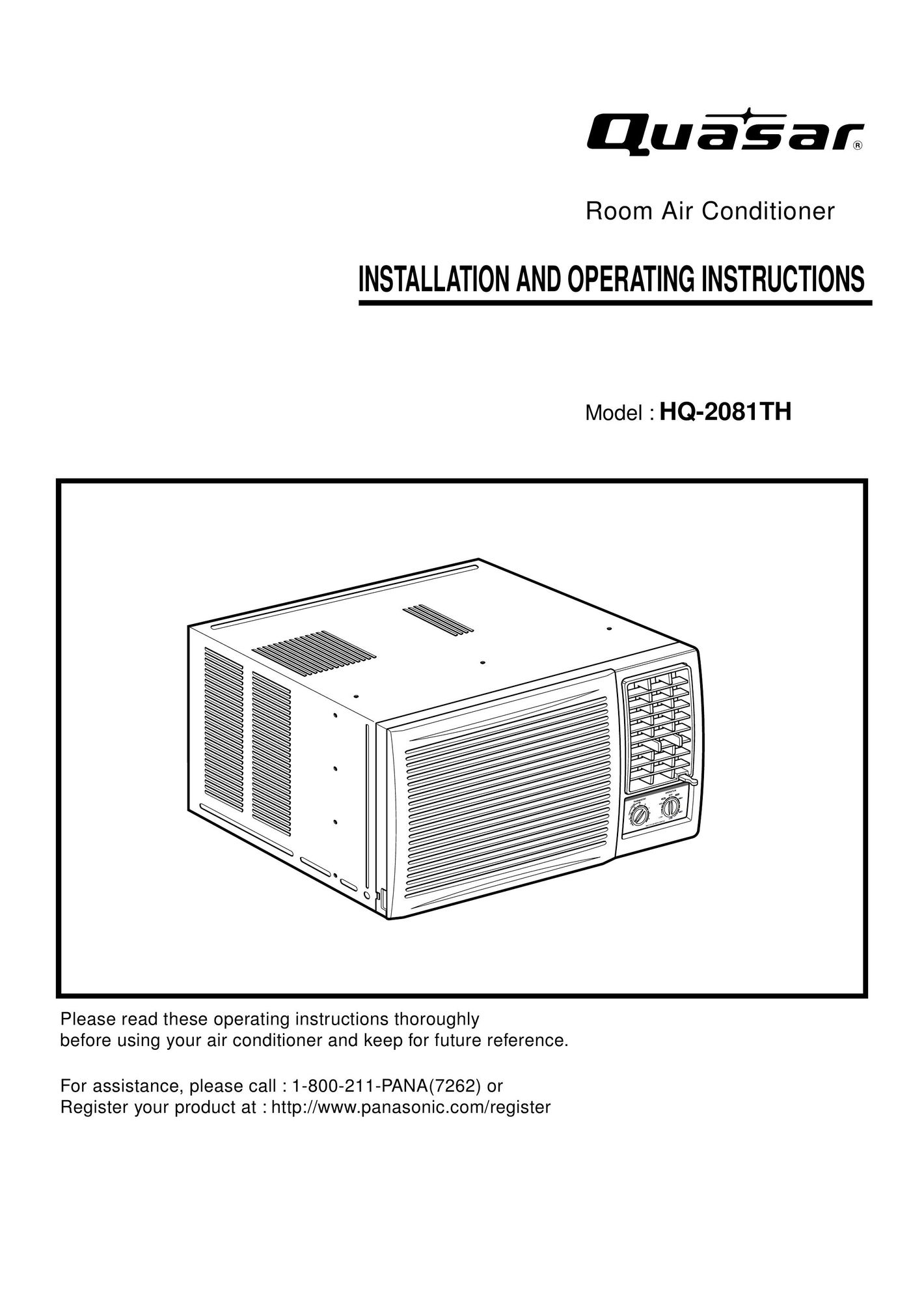 Quasar HQ-2081TH Air Conditioner User Manual