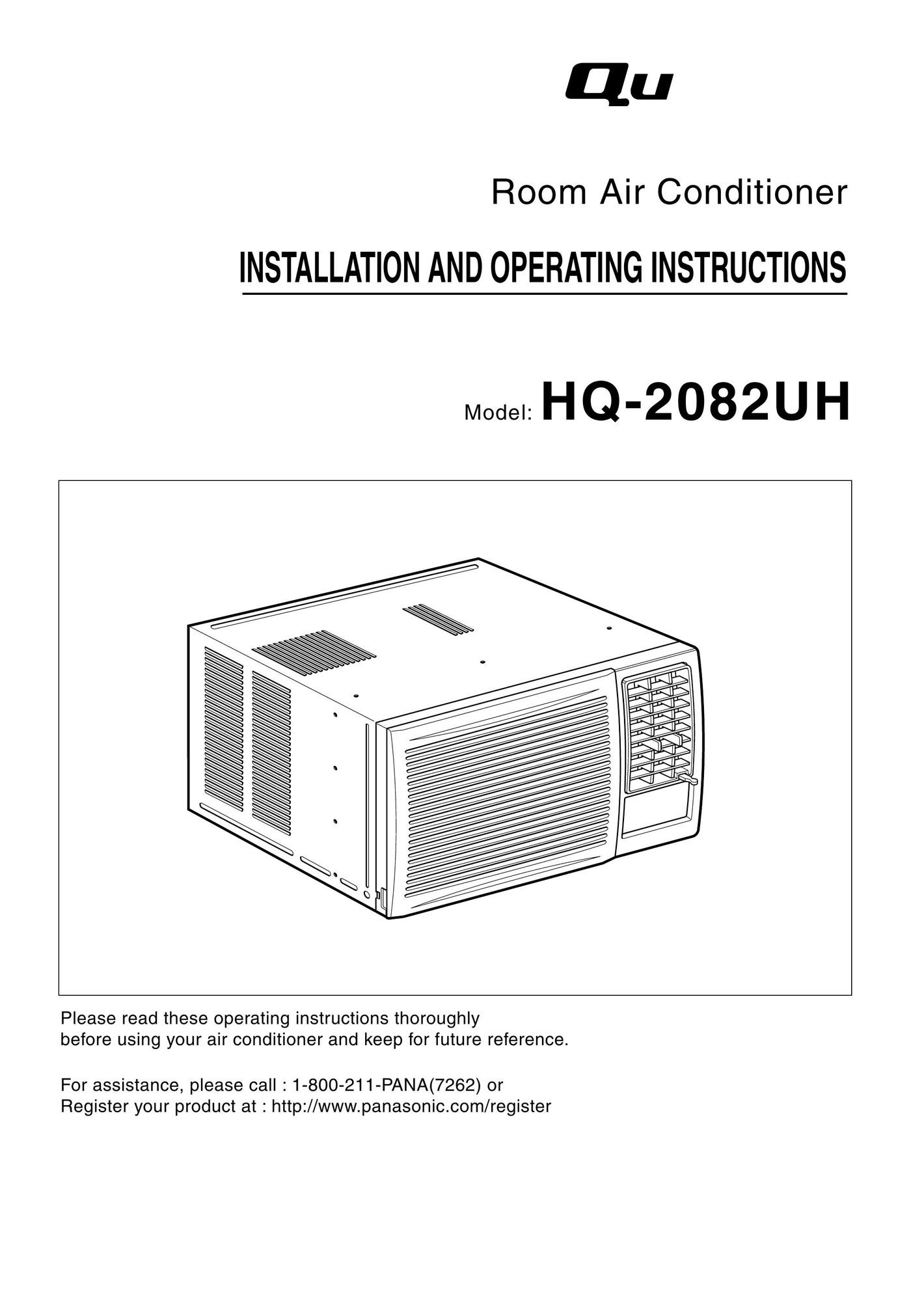 Quasar HQ-2082UH Air Conditioner User Manual