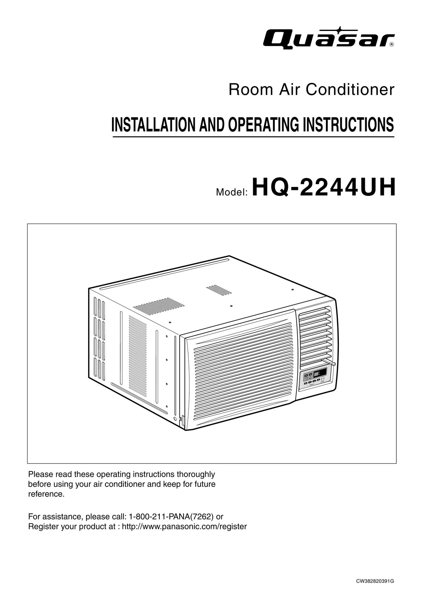 Quasar HQ-2244UH Air Conditioner User Manual