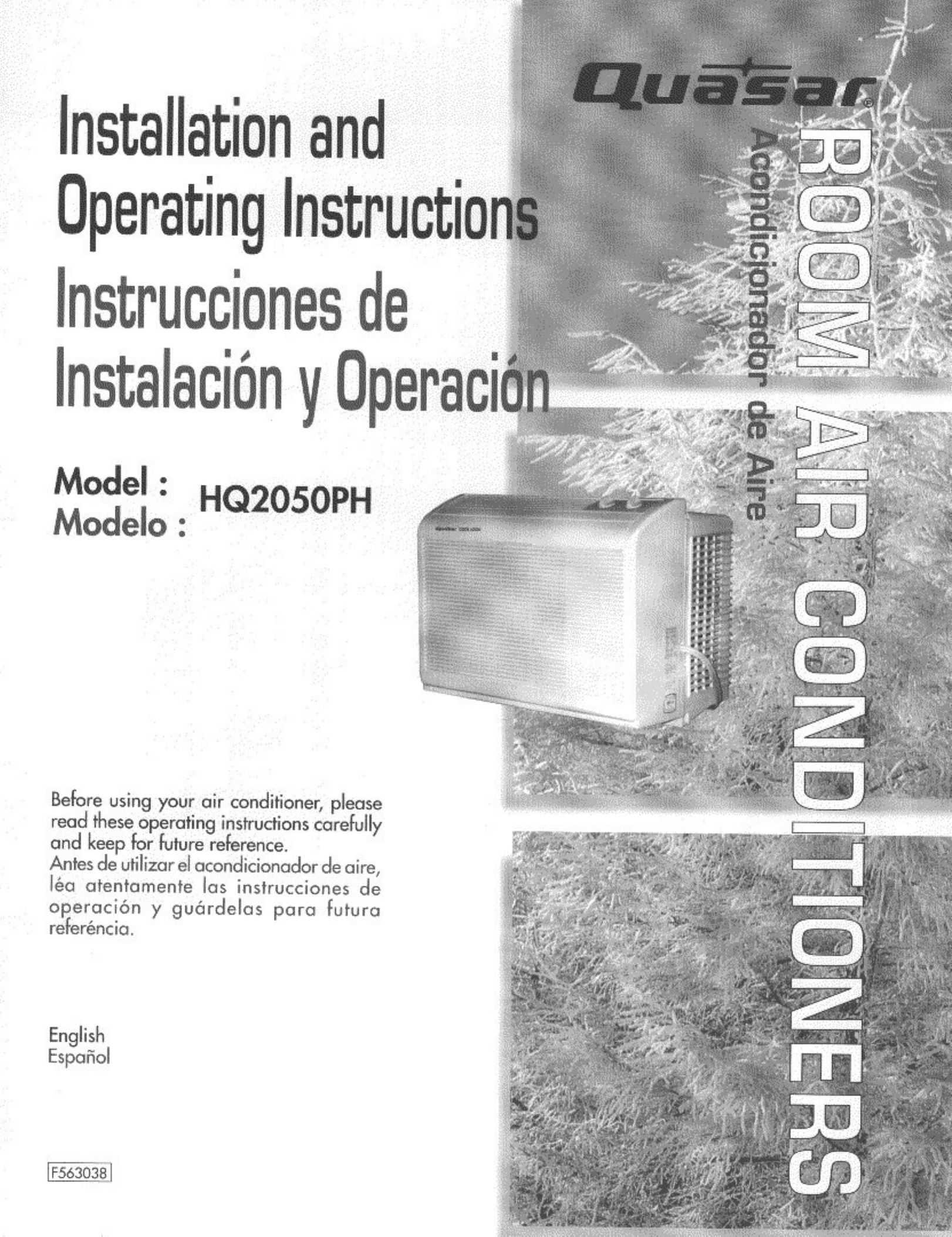 Quasar HQ2050PH Air Conditioner User Manual