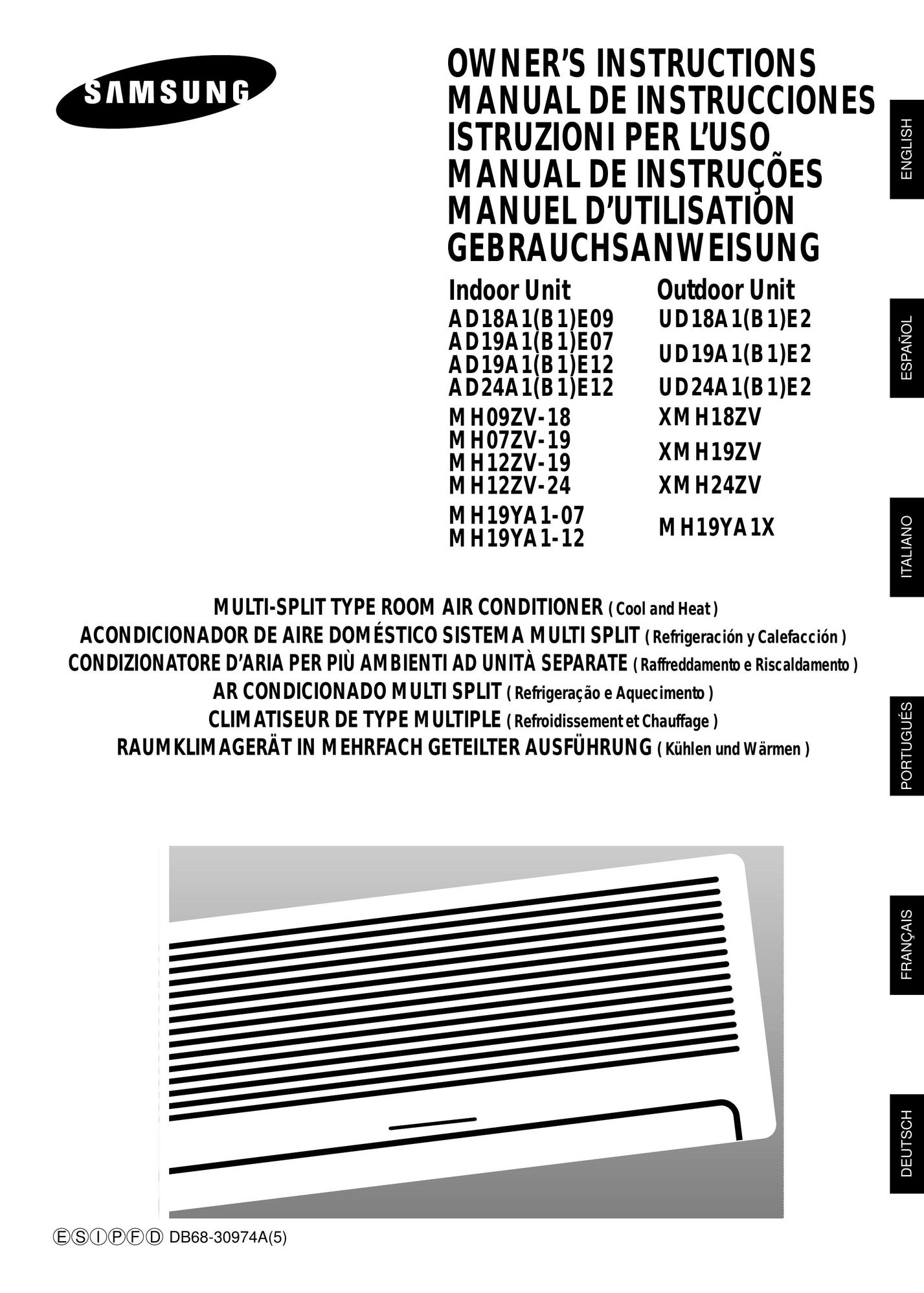 Samsung AD18A1(B1)E09 Air Conditioner User Manual