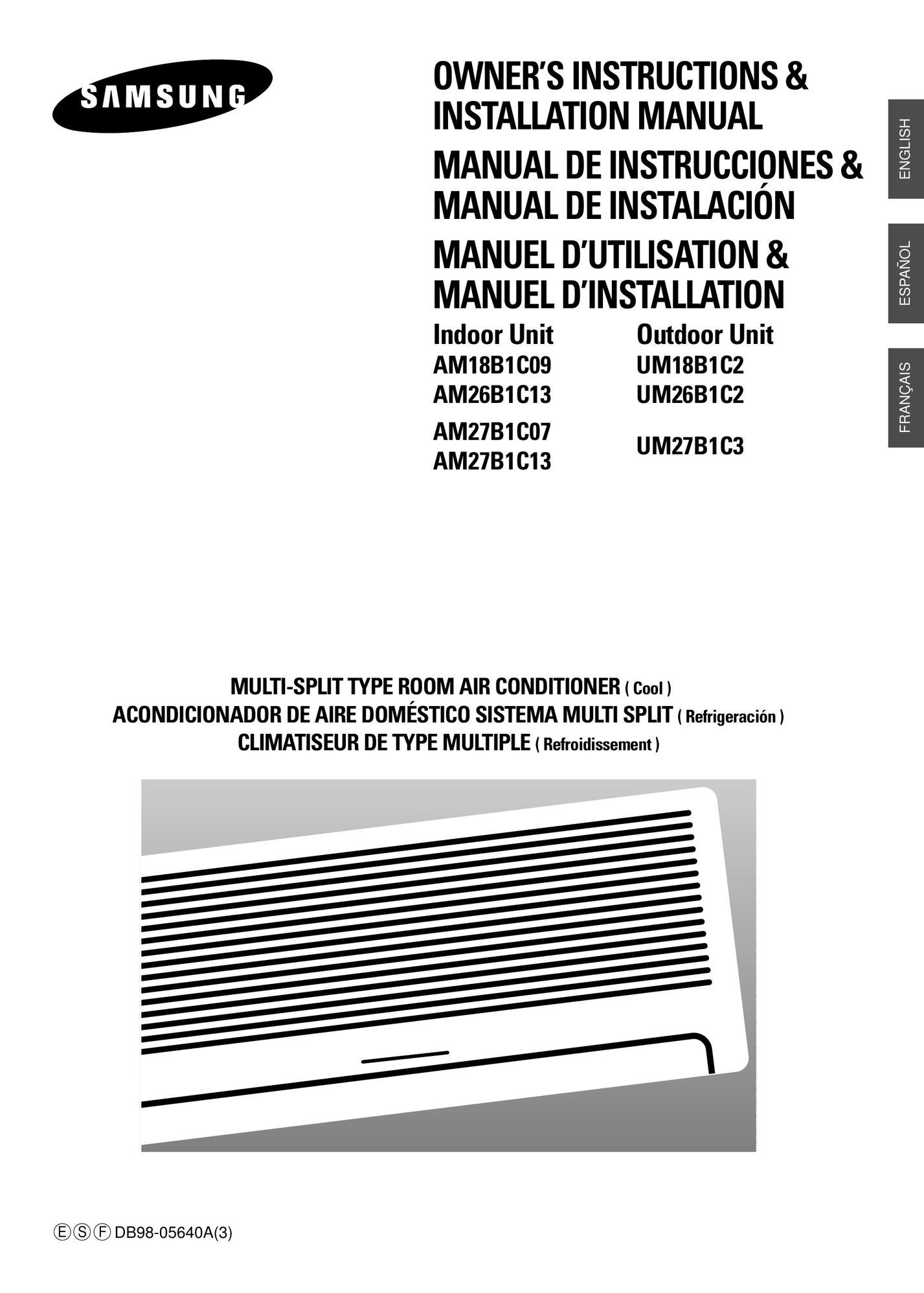Samsung AM26B1C13 Air Conditioner User Manual