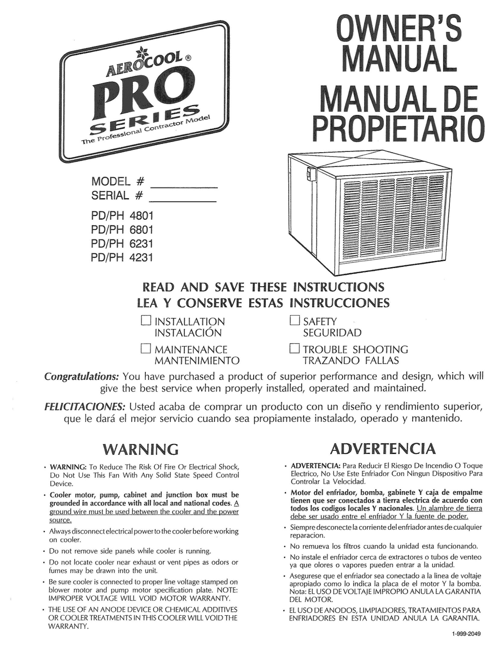 Sears PH 4801 Air Conditioner User Manual