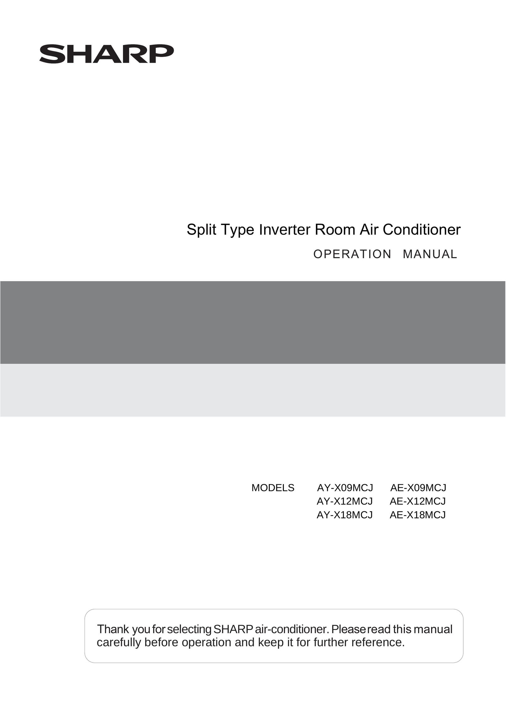 Sharp AE-X09MC0J Air Conditioner User Manual