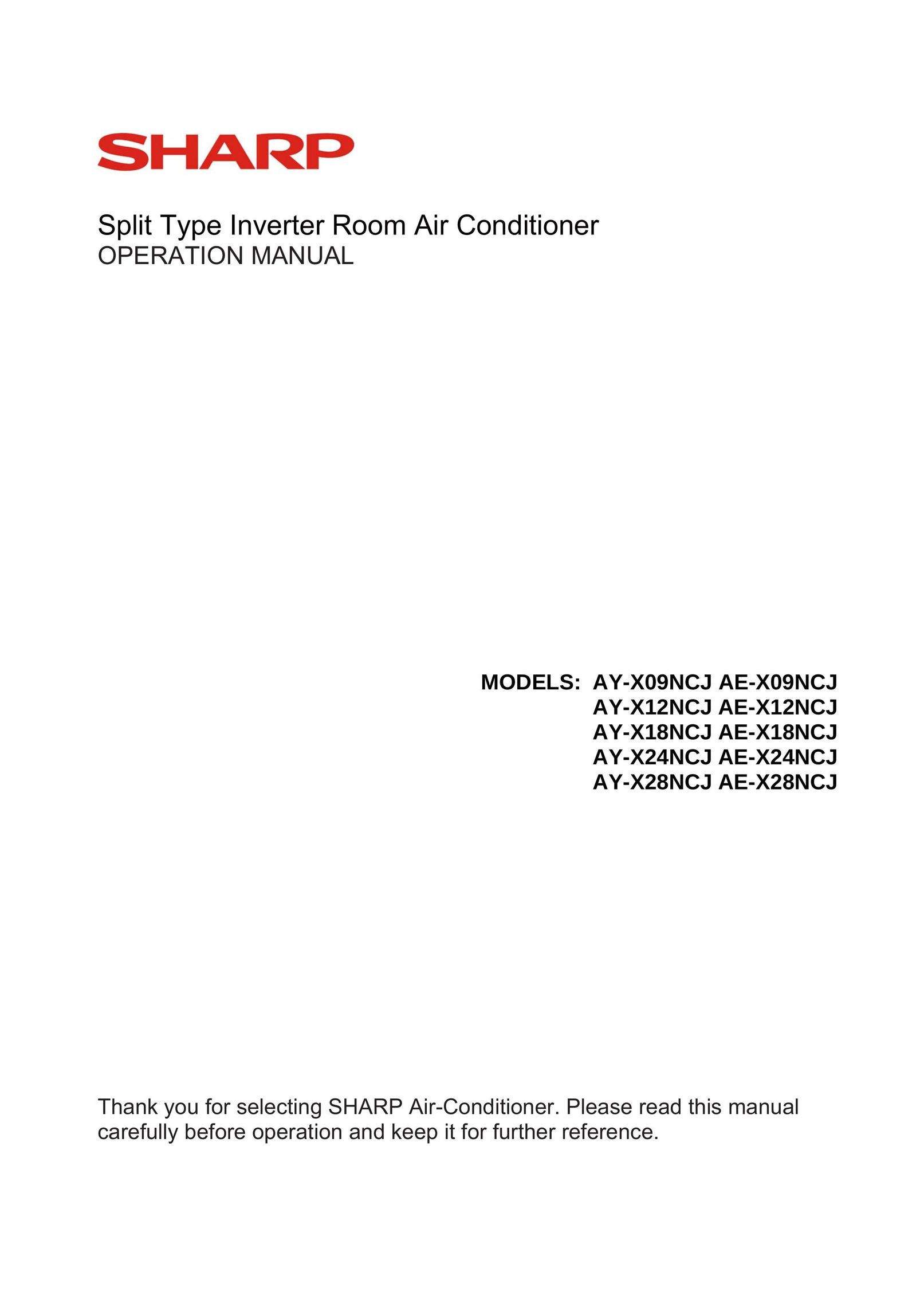 Sharp AE-X09NCJ Air Conditioner User Manual